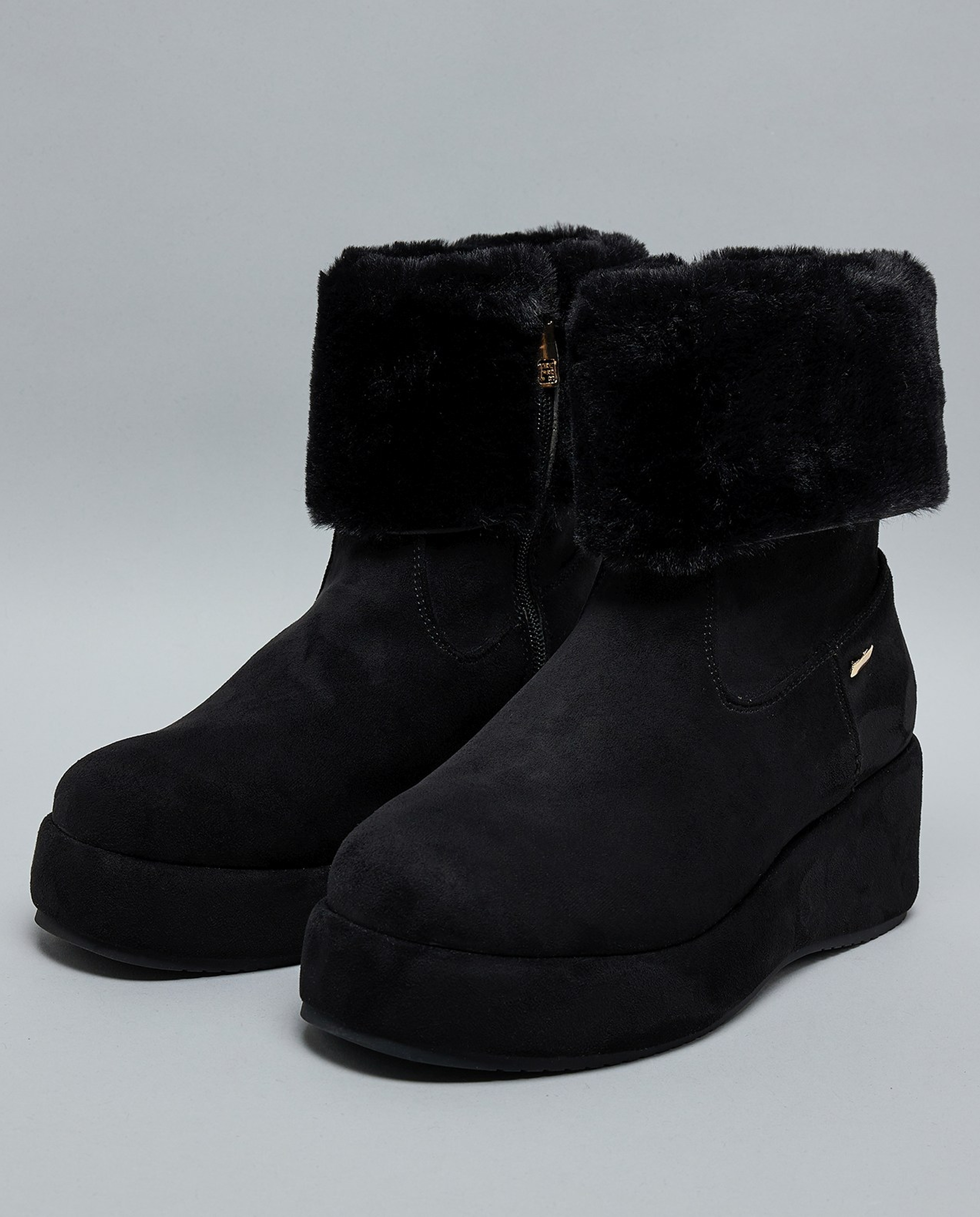 Fur Cuff Ankle Boots