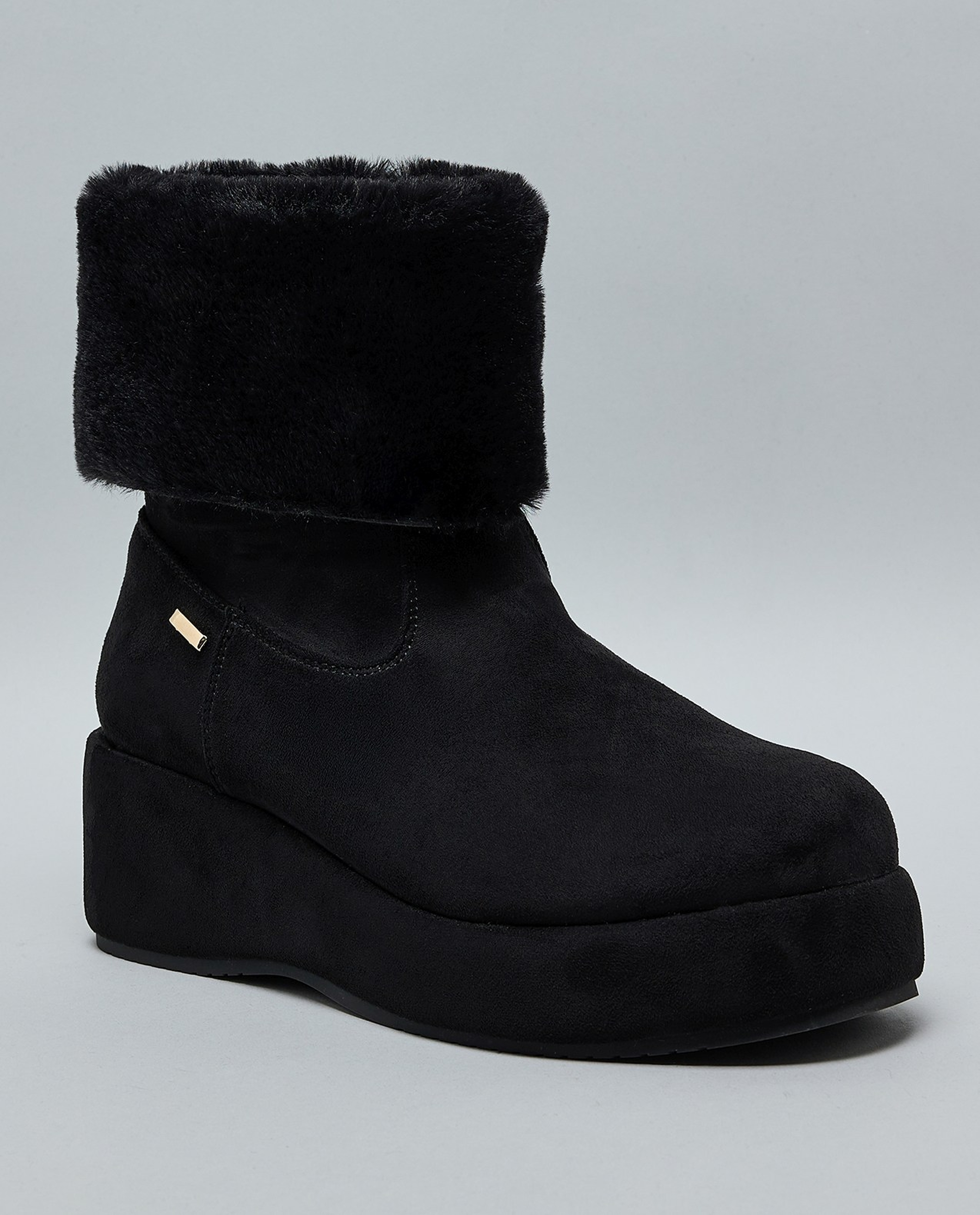 Fur Cuff Ankle Boots
