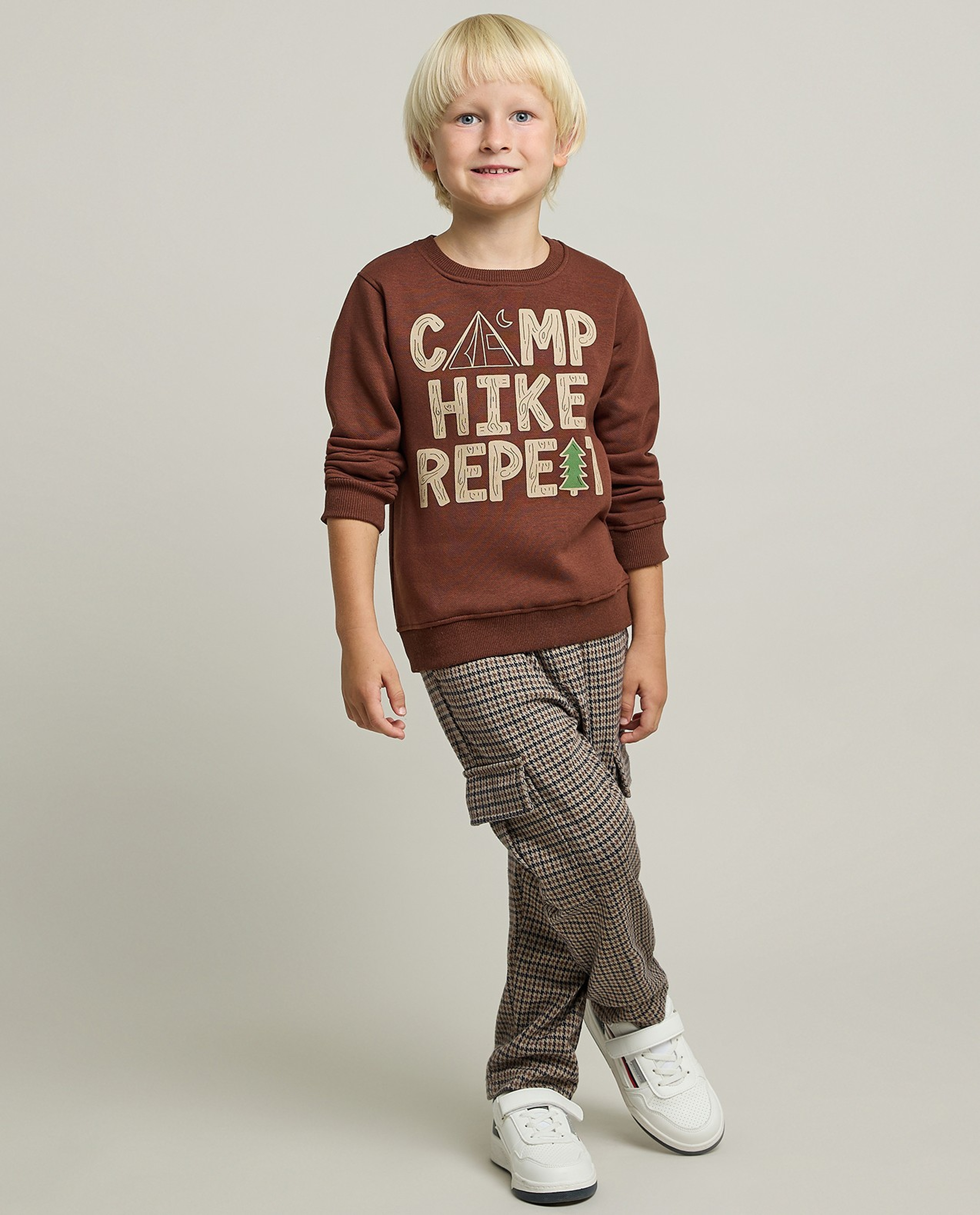 Printed Sweatshirt with Crew Neck and Long Sleeves