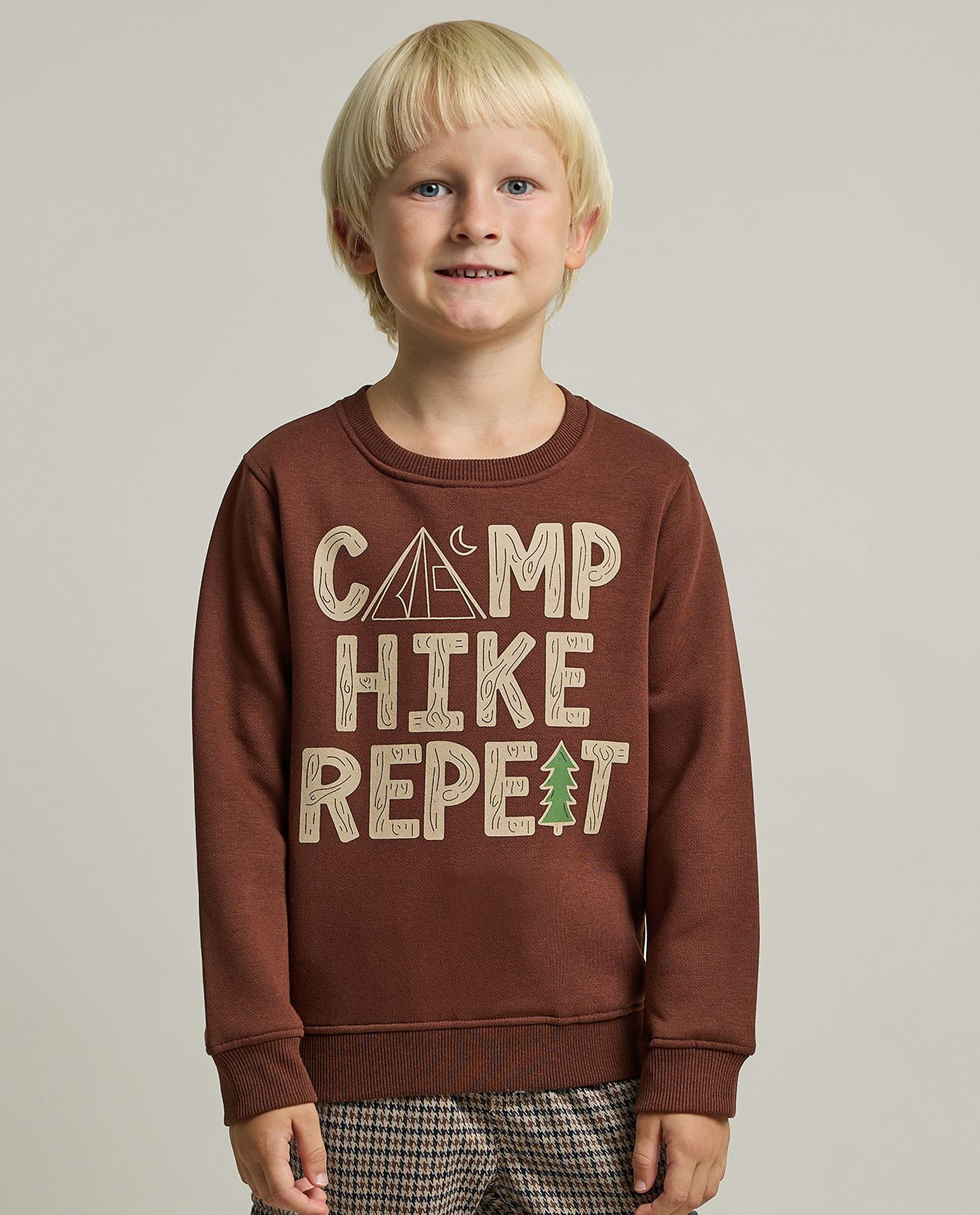 Printed Sweatshirt with Crew Neck and Long Sleeves