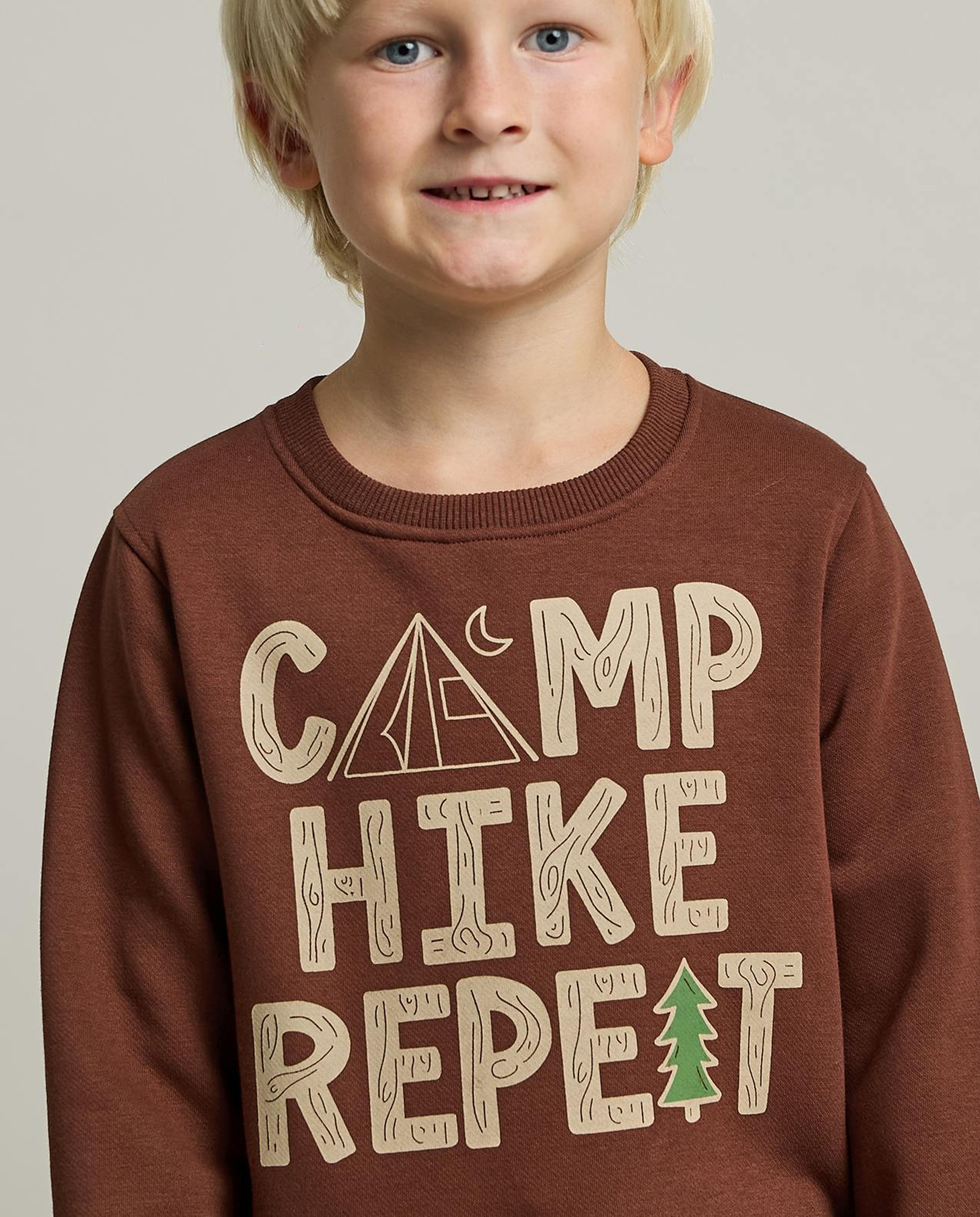 Printed Sweatshirt with Crew Neck and Long Sleeves