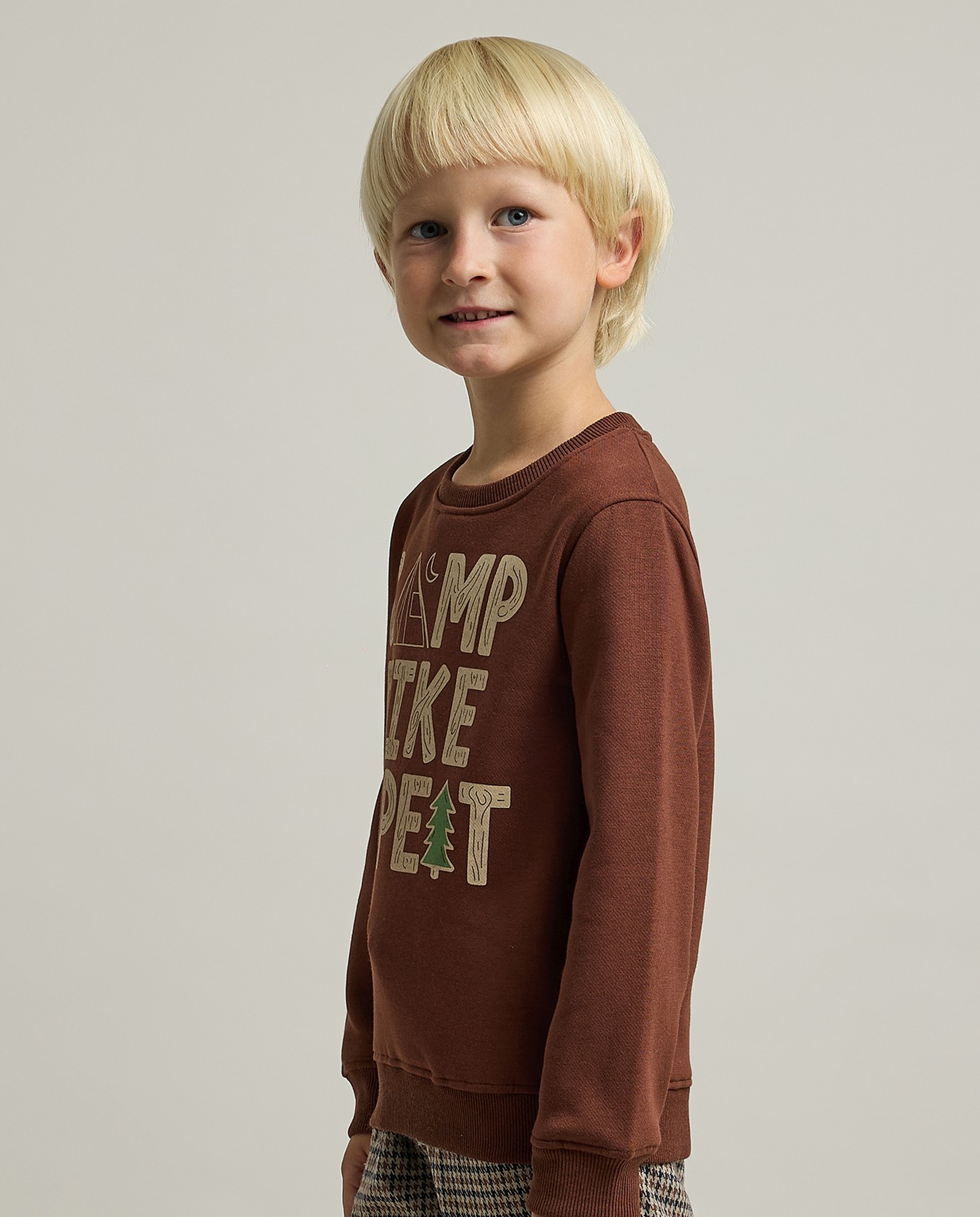 Printed Sweatshirt with Crew Neck and Long Sleeves