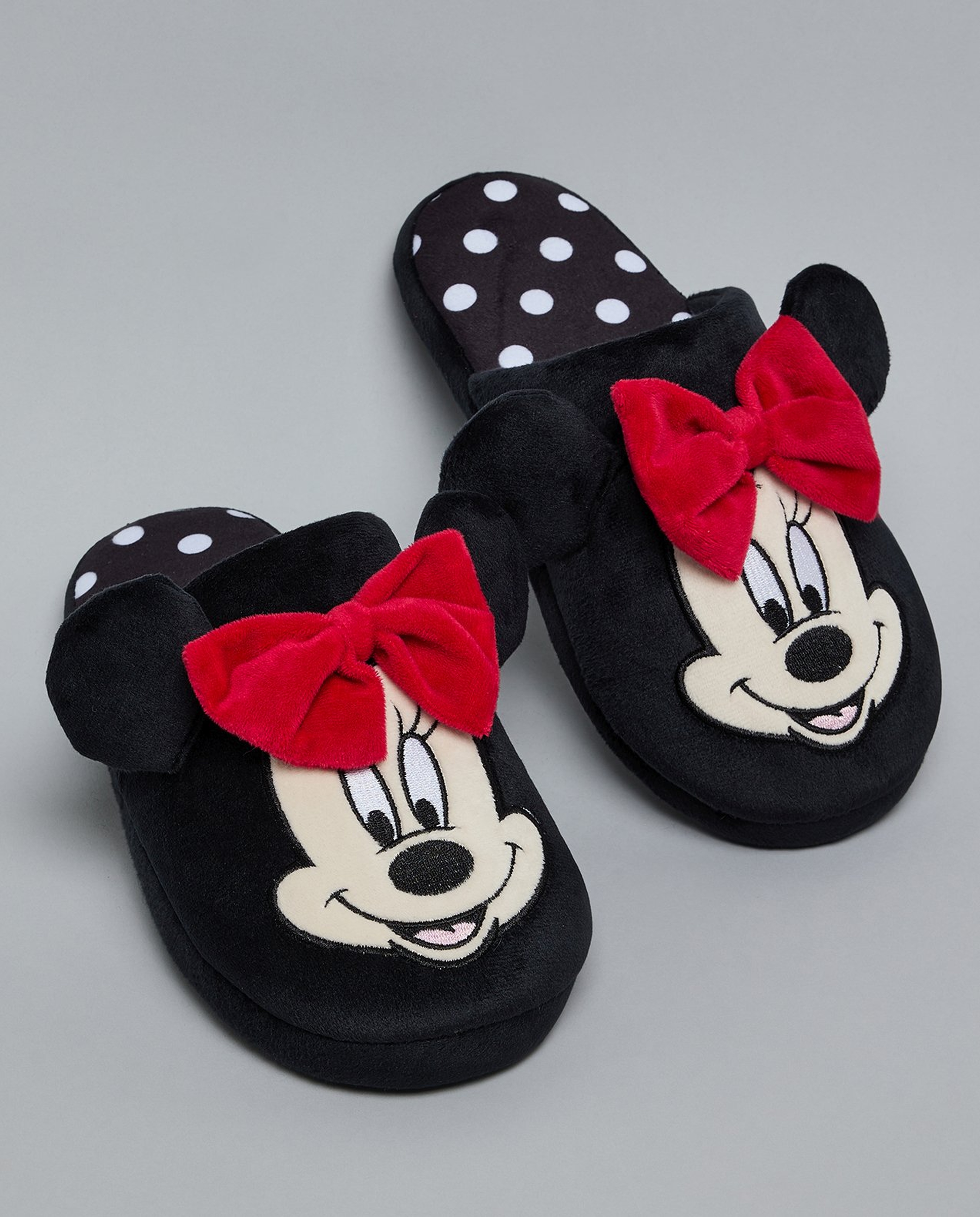 Minnie Mouse Embroidered Bedroom Slippers
