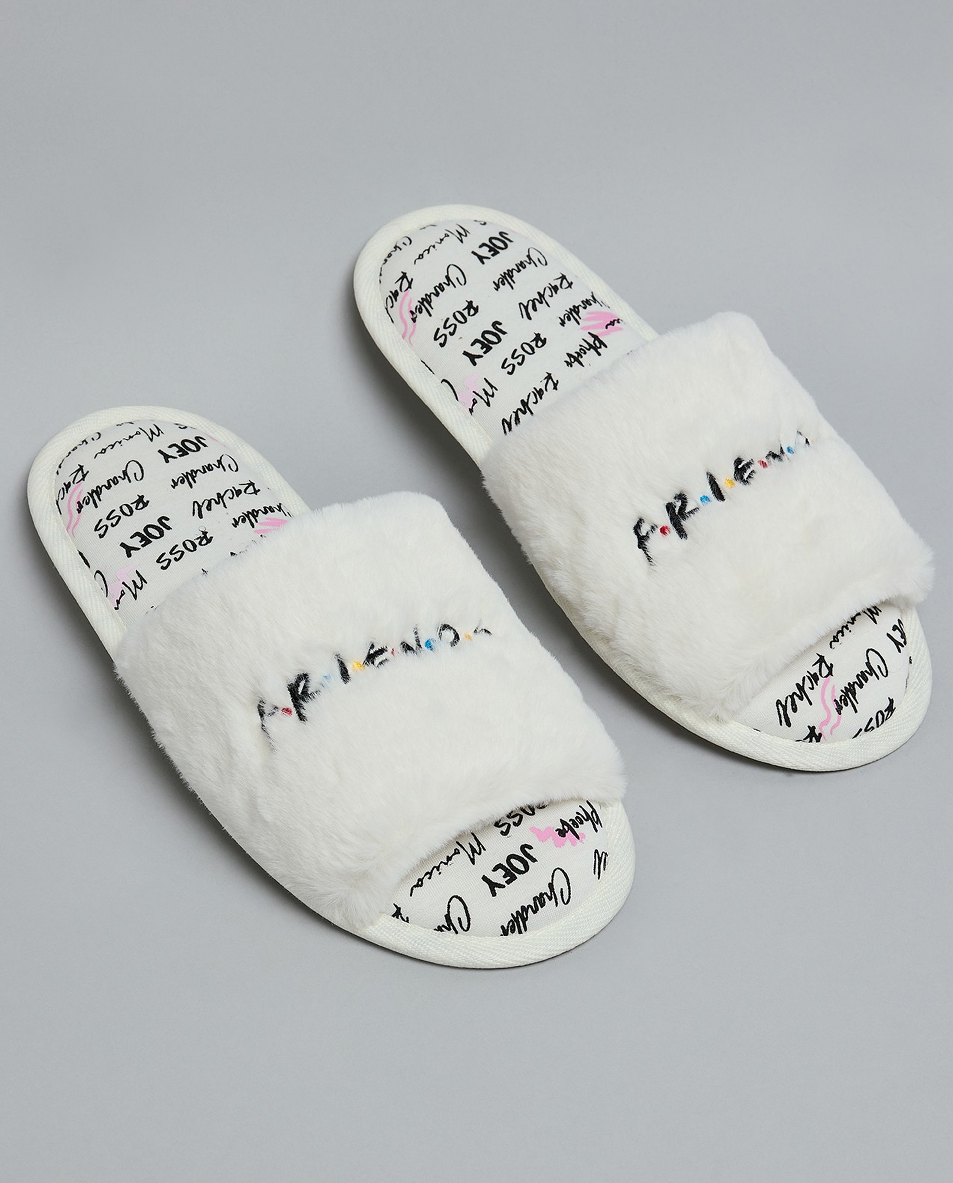 Friends Embroidered Bedroom Slippers