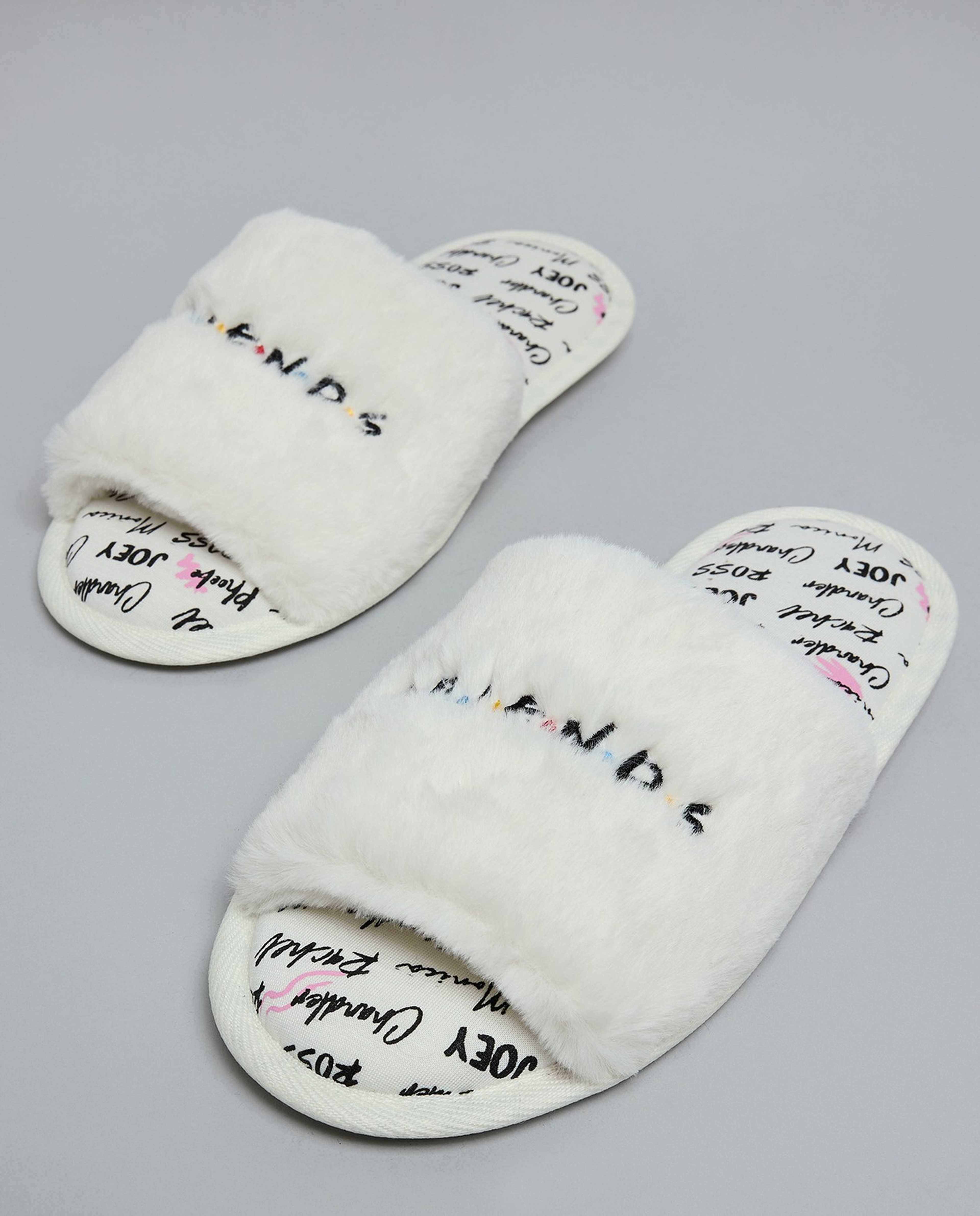 Friends Embroidered Bedroom Slippers