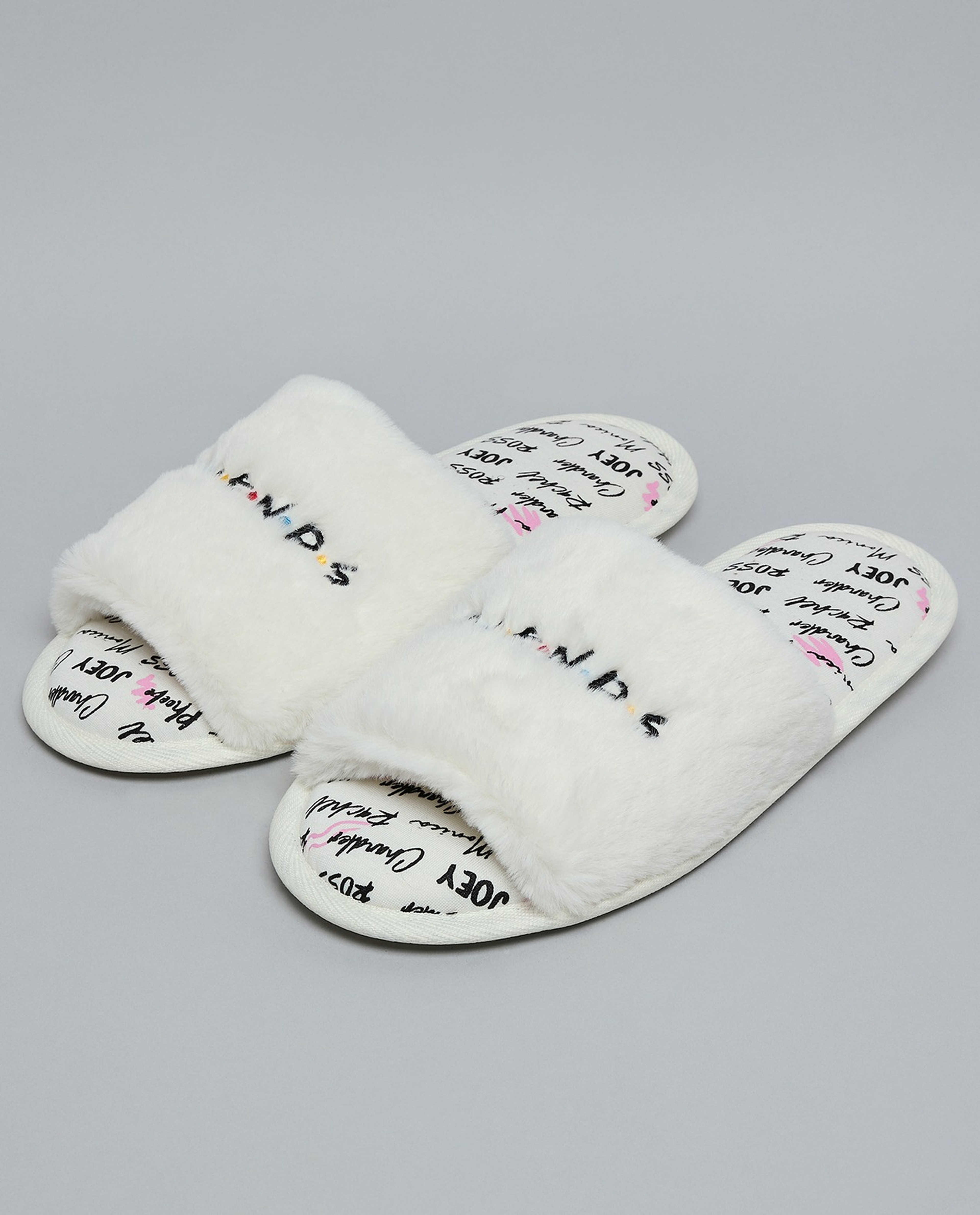 Friends Embroidered Bedroom Slippers