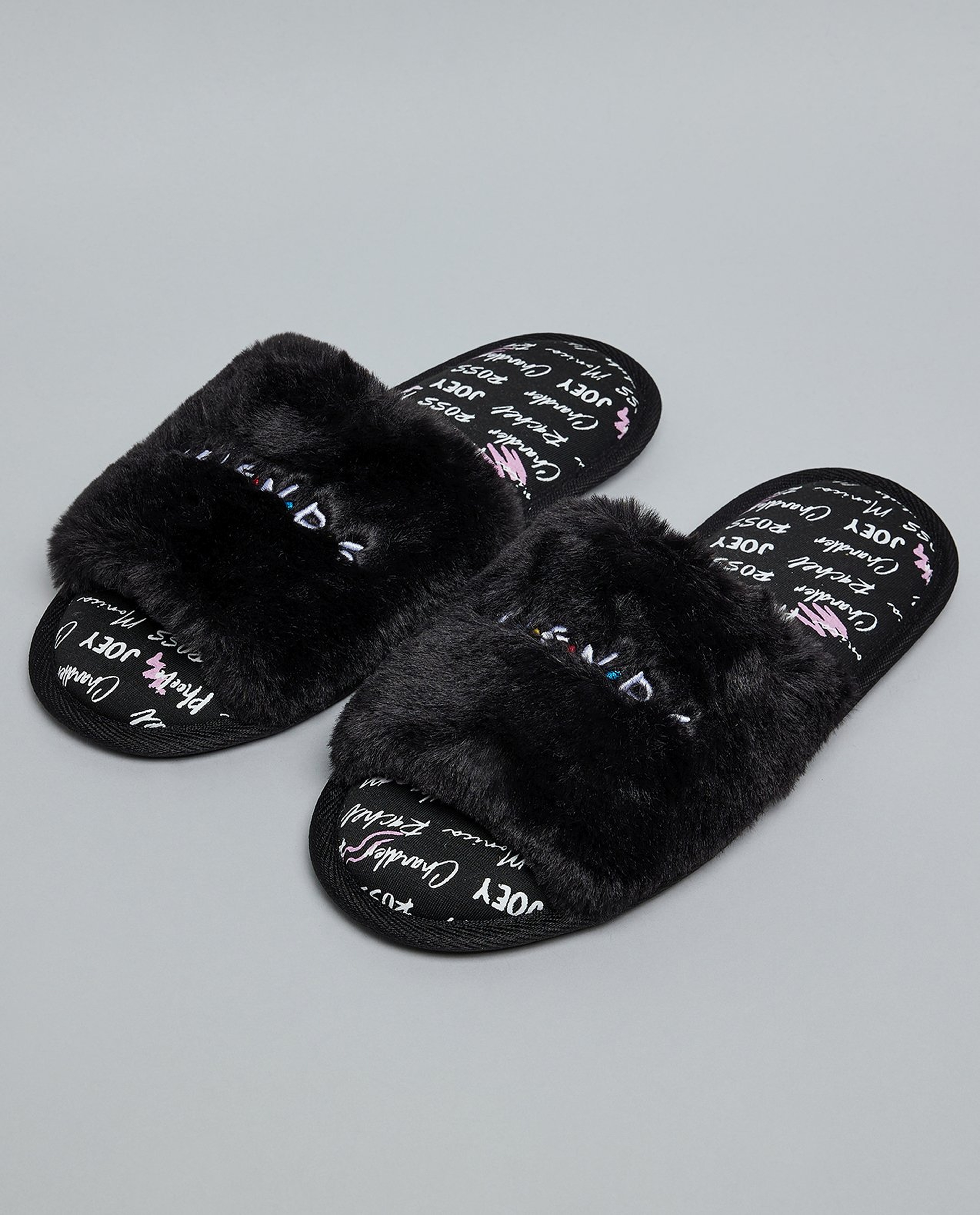 Friends Embroidered Bedroom Slippers