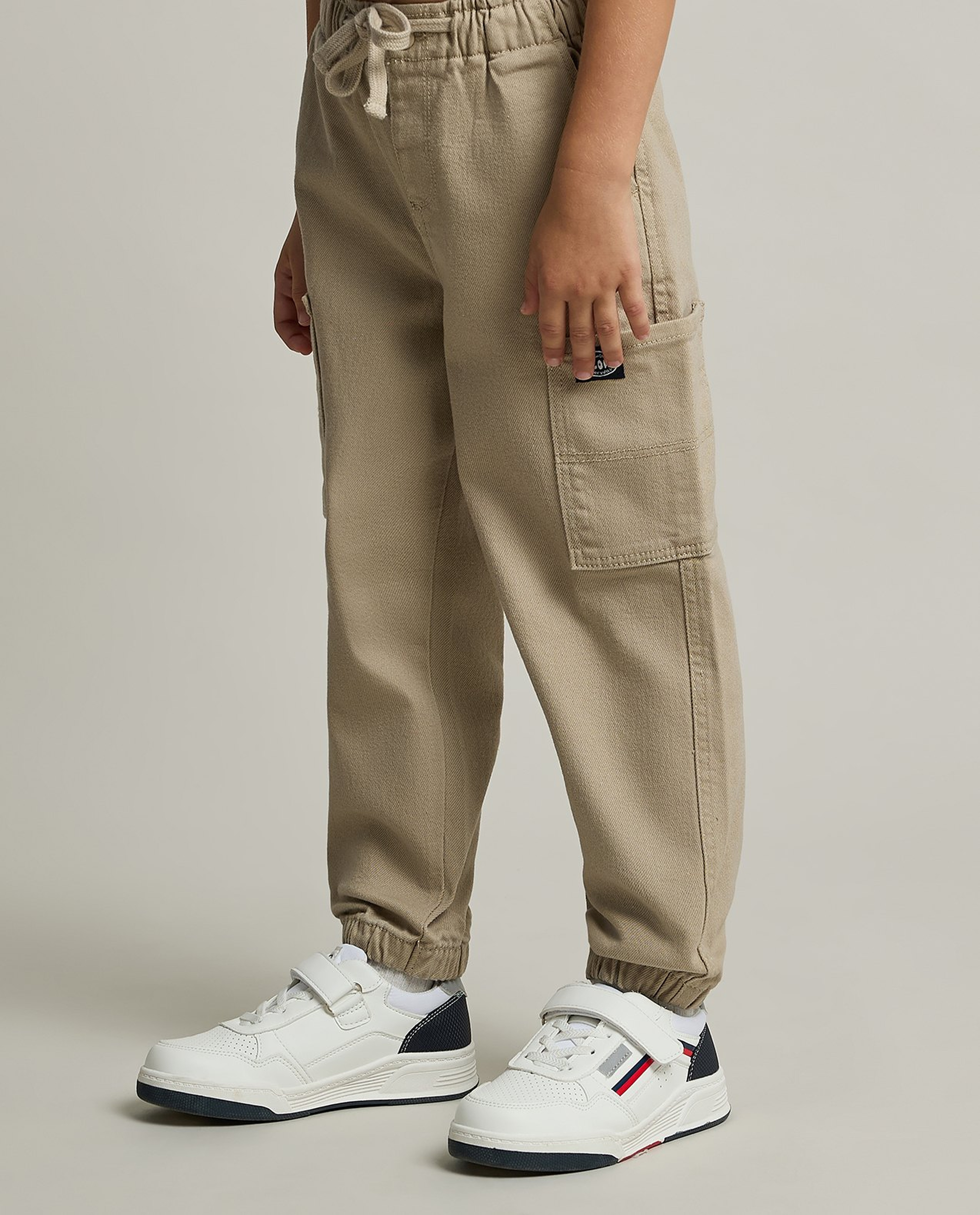 Solid Jogger Pants with Drawstring Waist