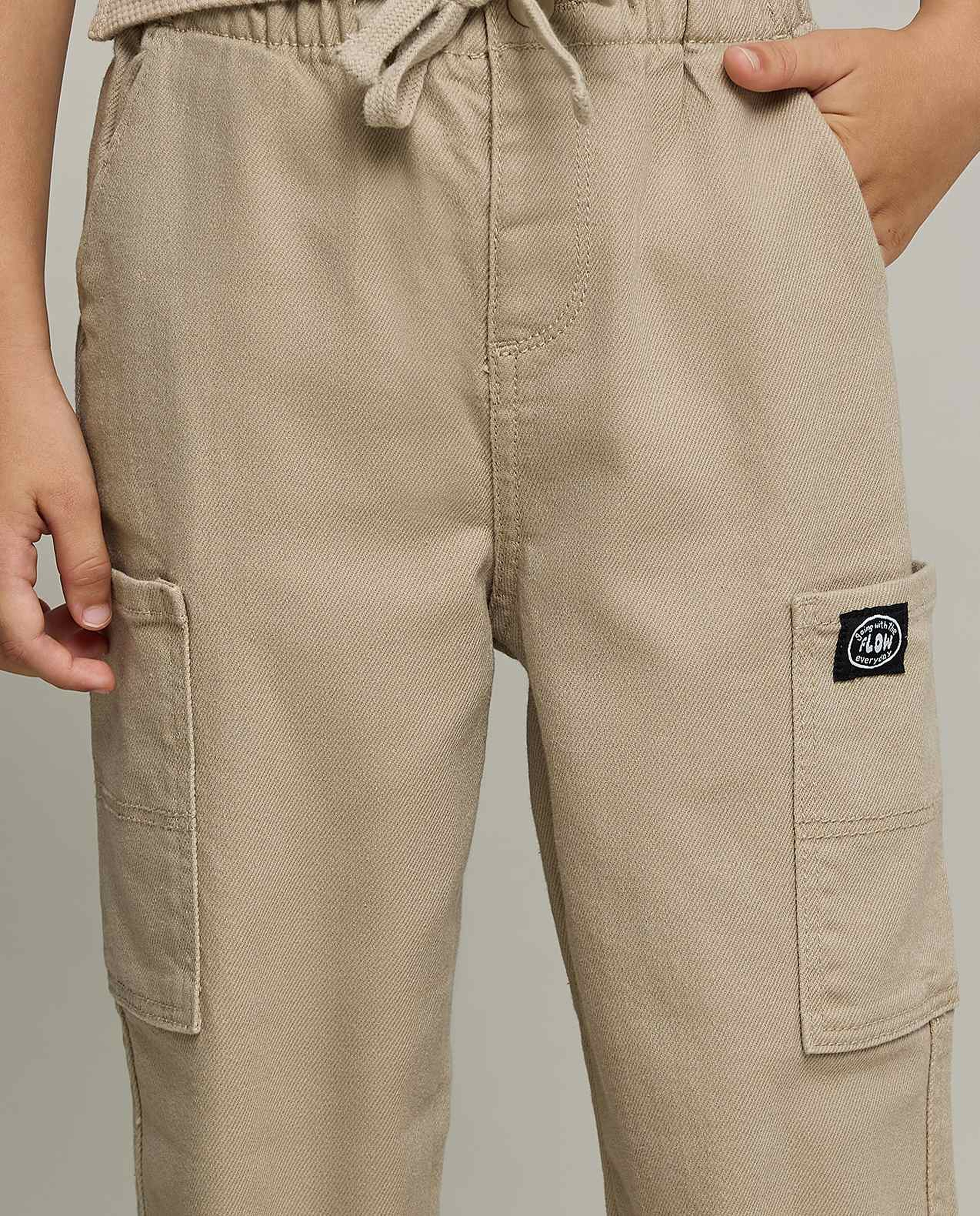 Solid Jogger Pants with Drawstring Waist