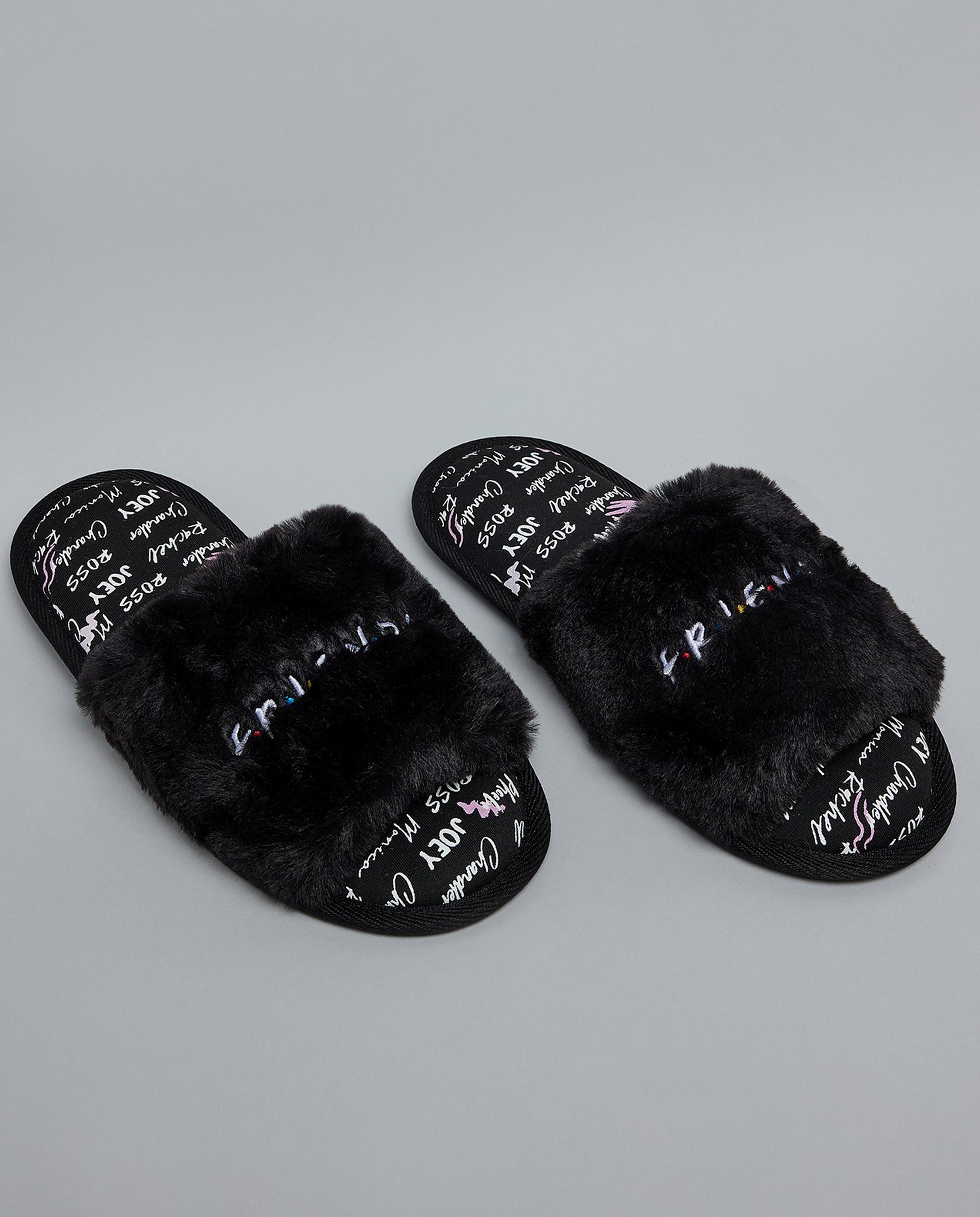 Friends Embroidered Bedroom Slippers
