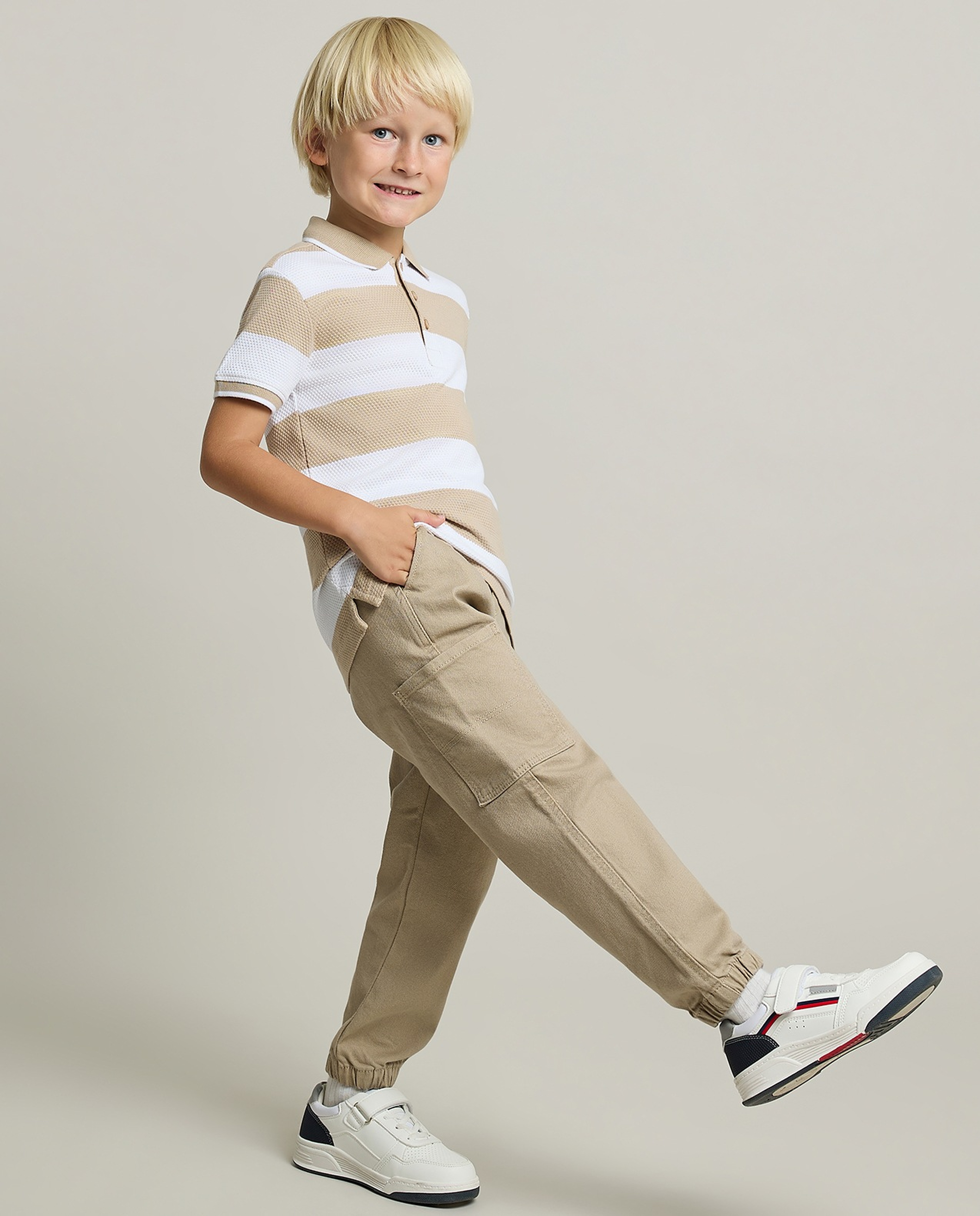 Solid Jogger Pants with Drawstring Waist