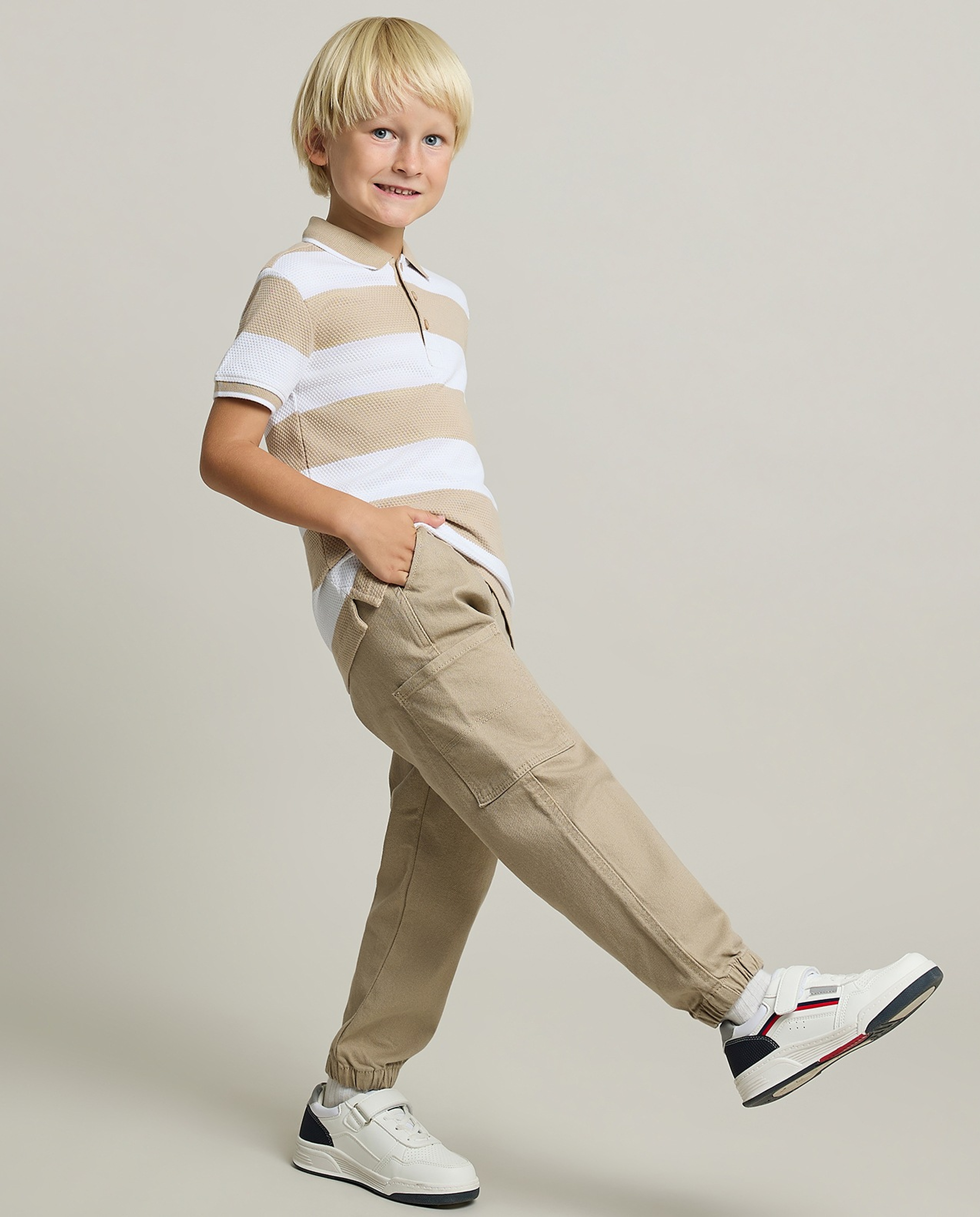 Solid Jogger Pants with Drawstring Waist