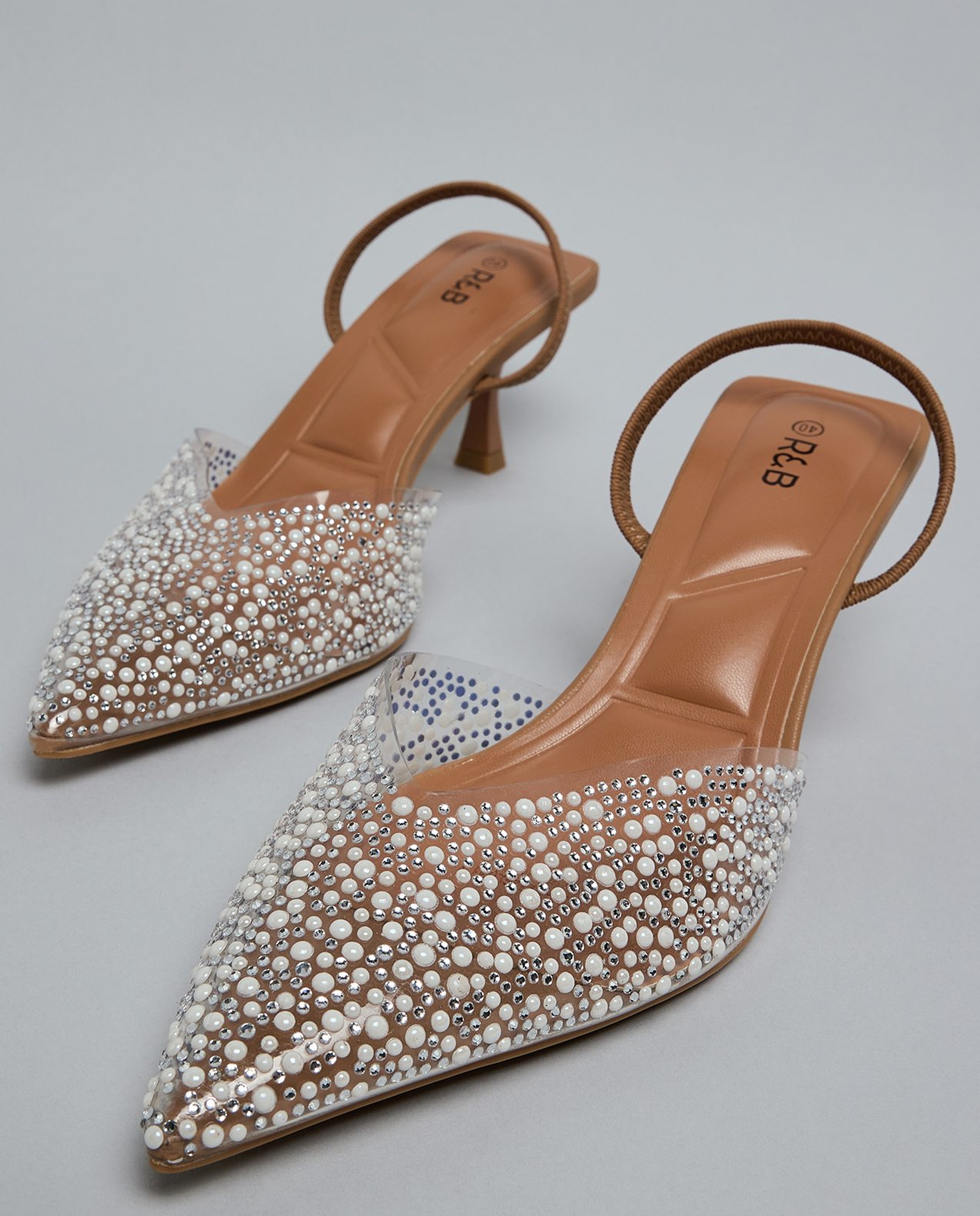 Embellished Slingback Pumps