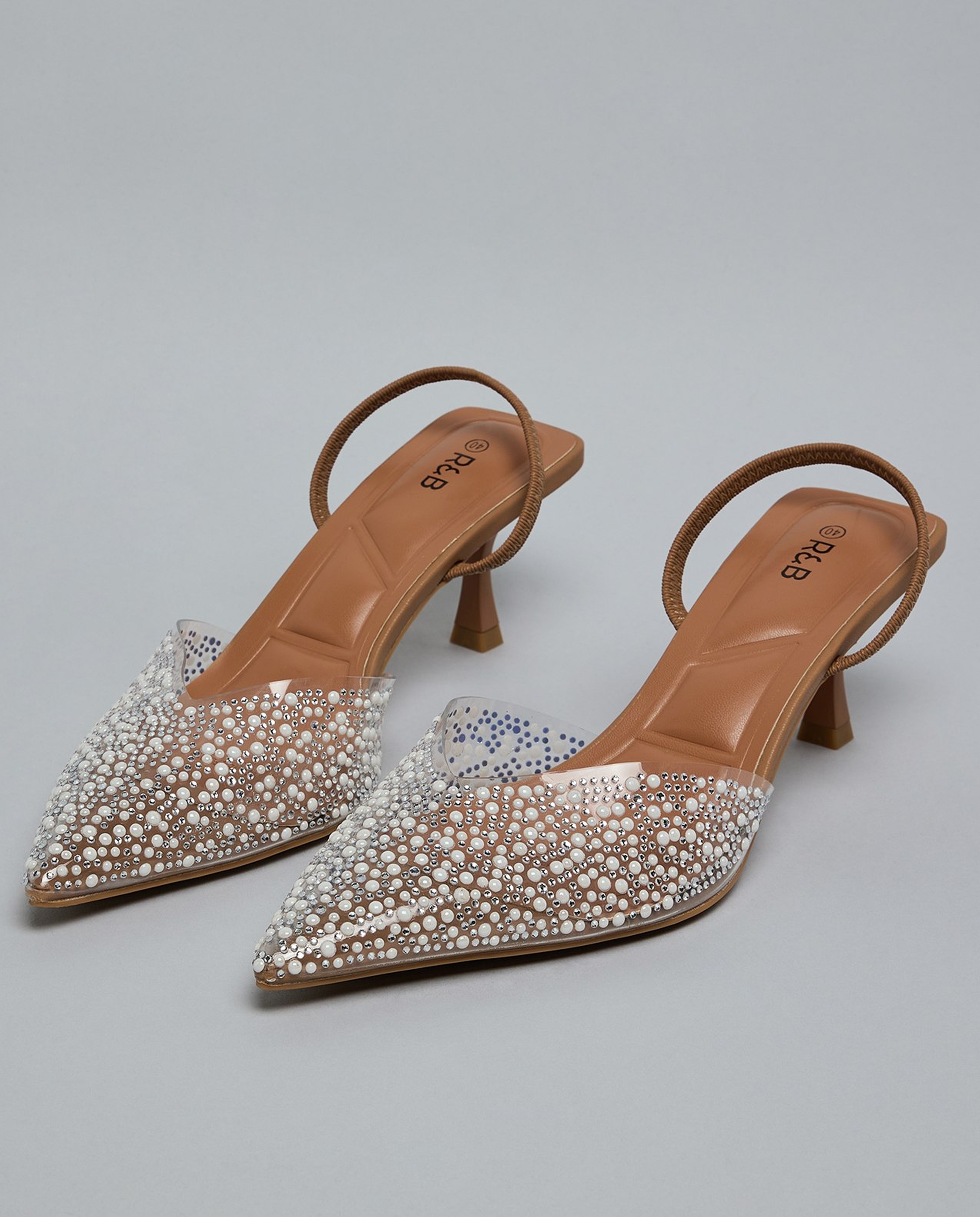 Embellished Slingback Pumps