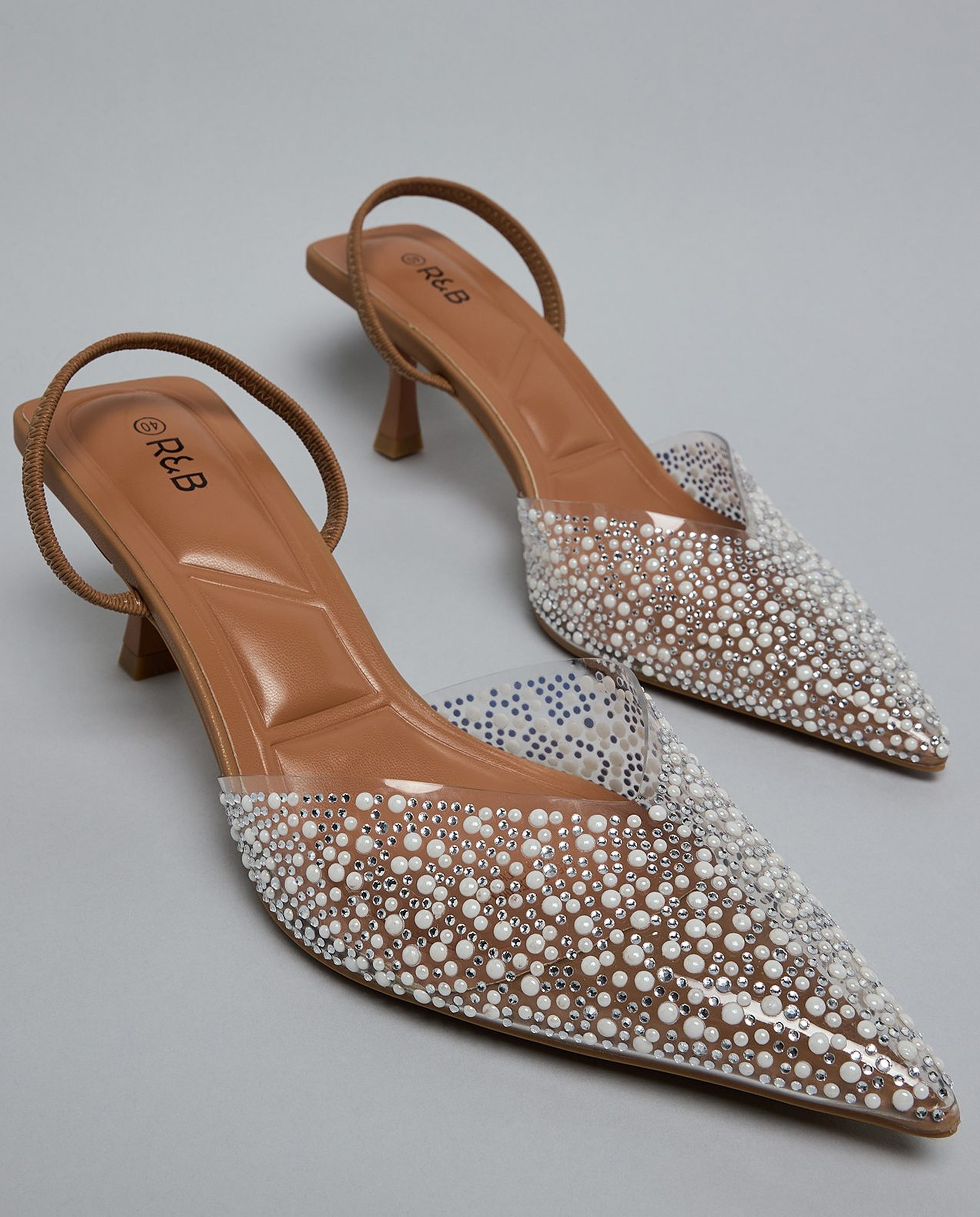 Embellished Slingback Pumps