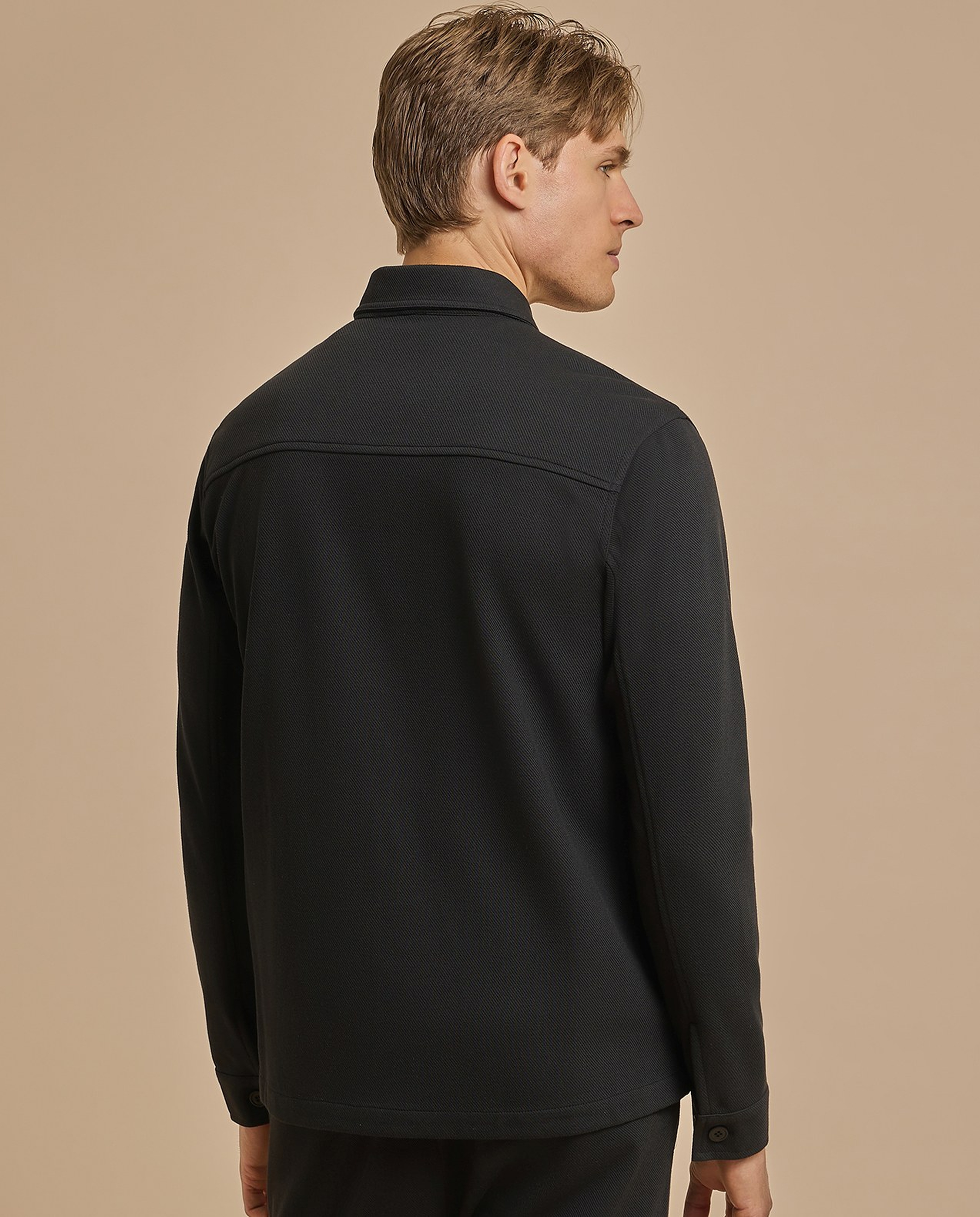 Solid Jacket with Button Closure