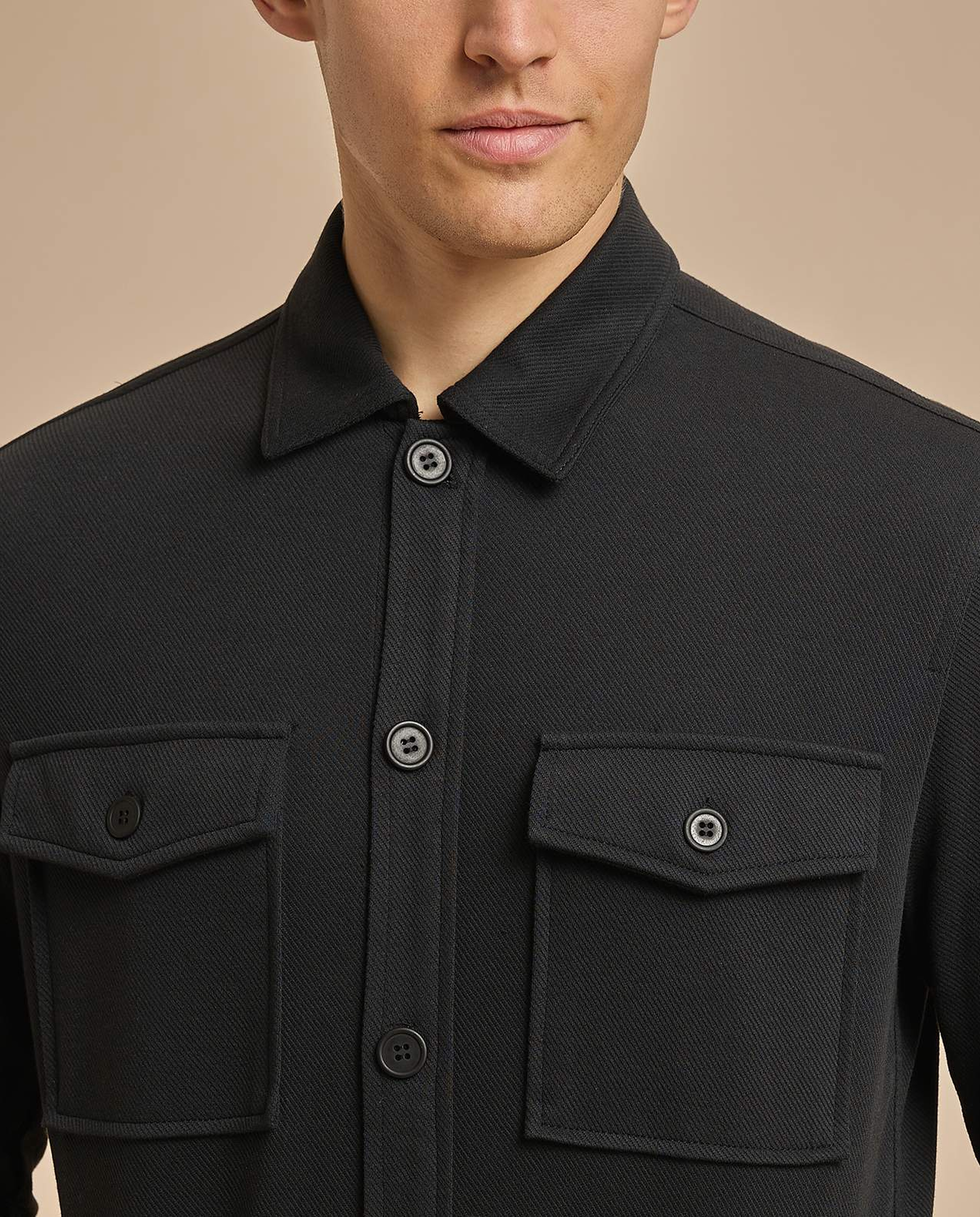 Solid Jacket with Button Closure