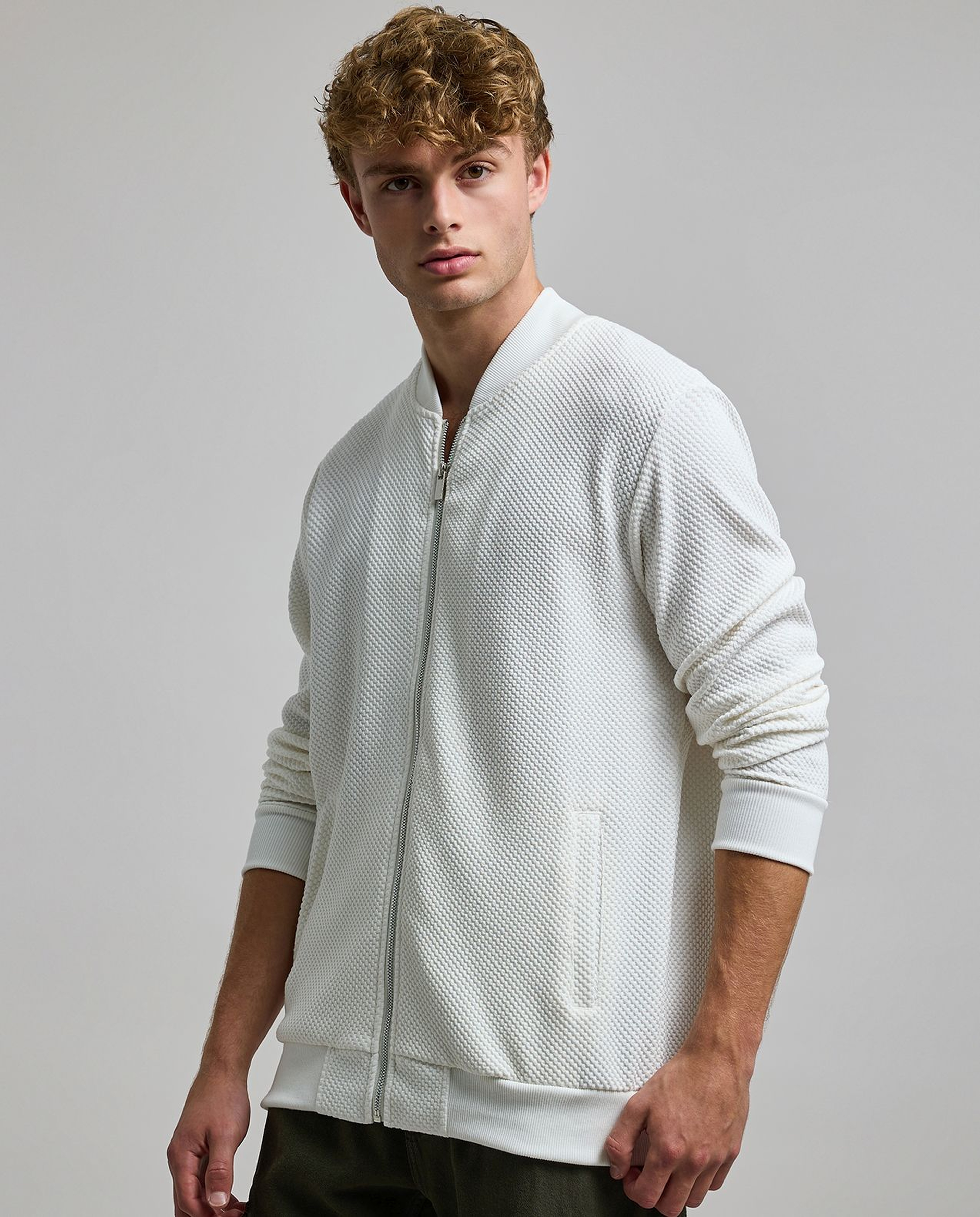 Solid Jacket with Zipper Closure