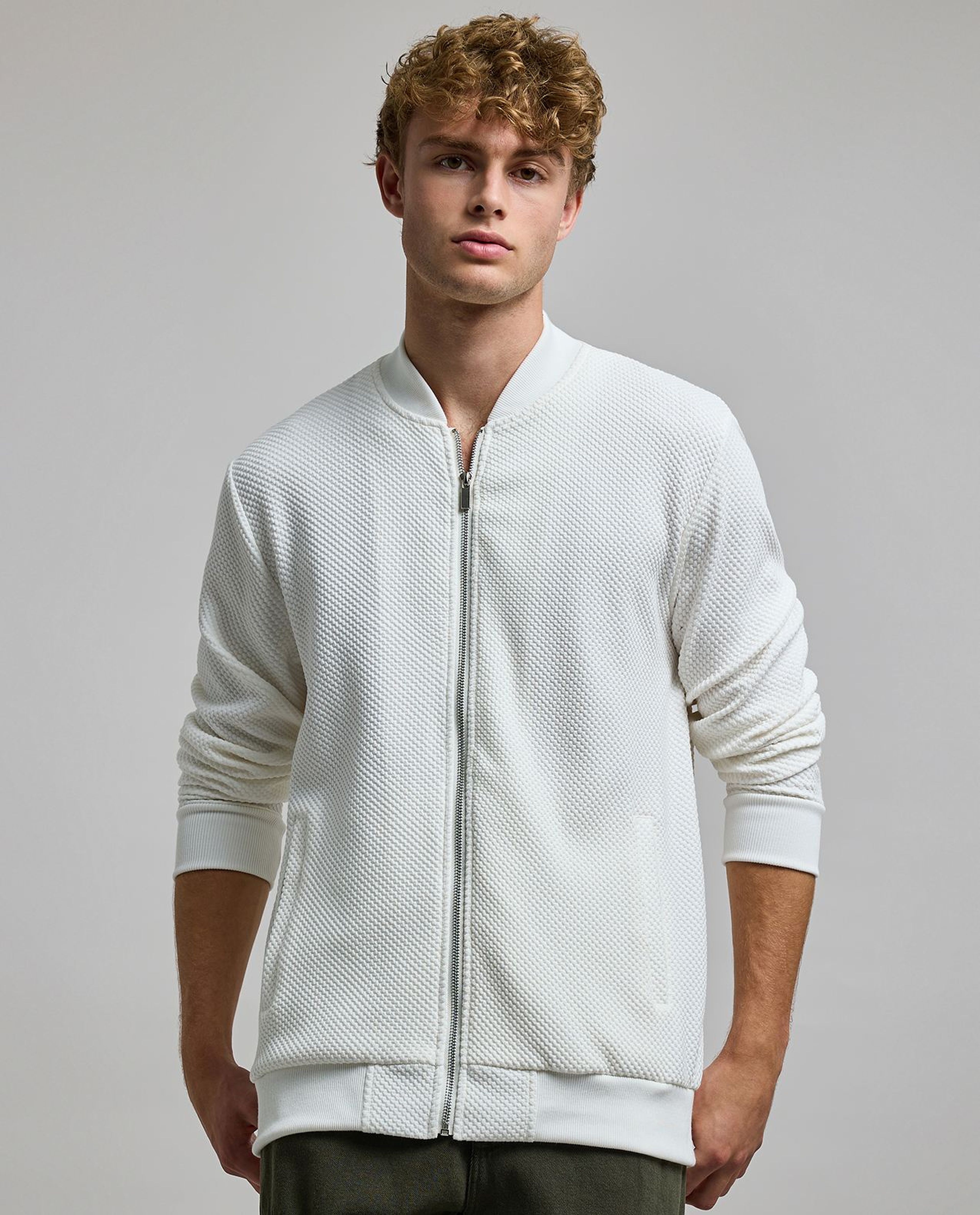 Solid Jacket with Zipper Closure