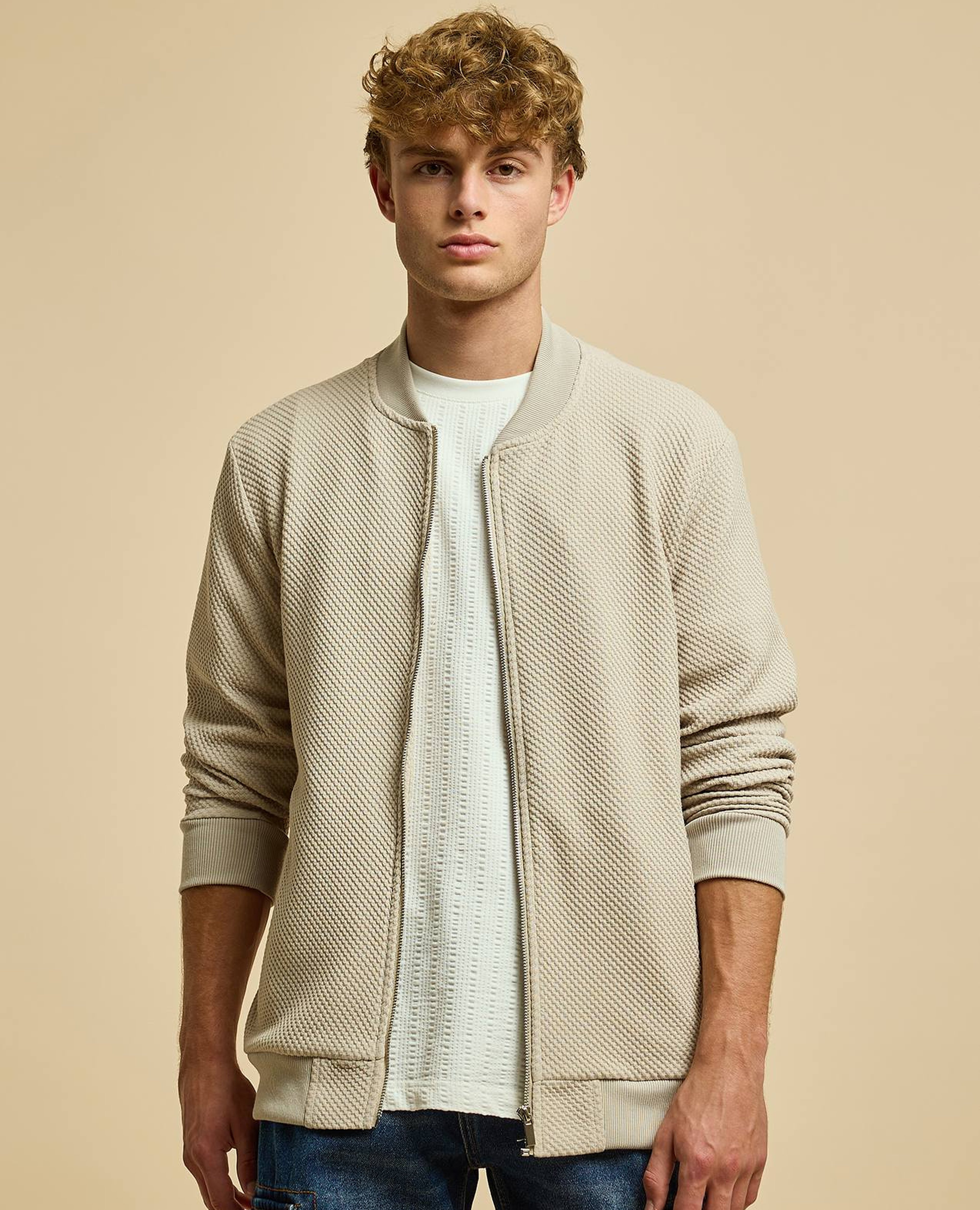 Solid Jacket with Zipper Closure