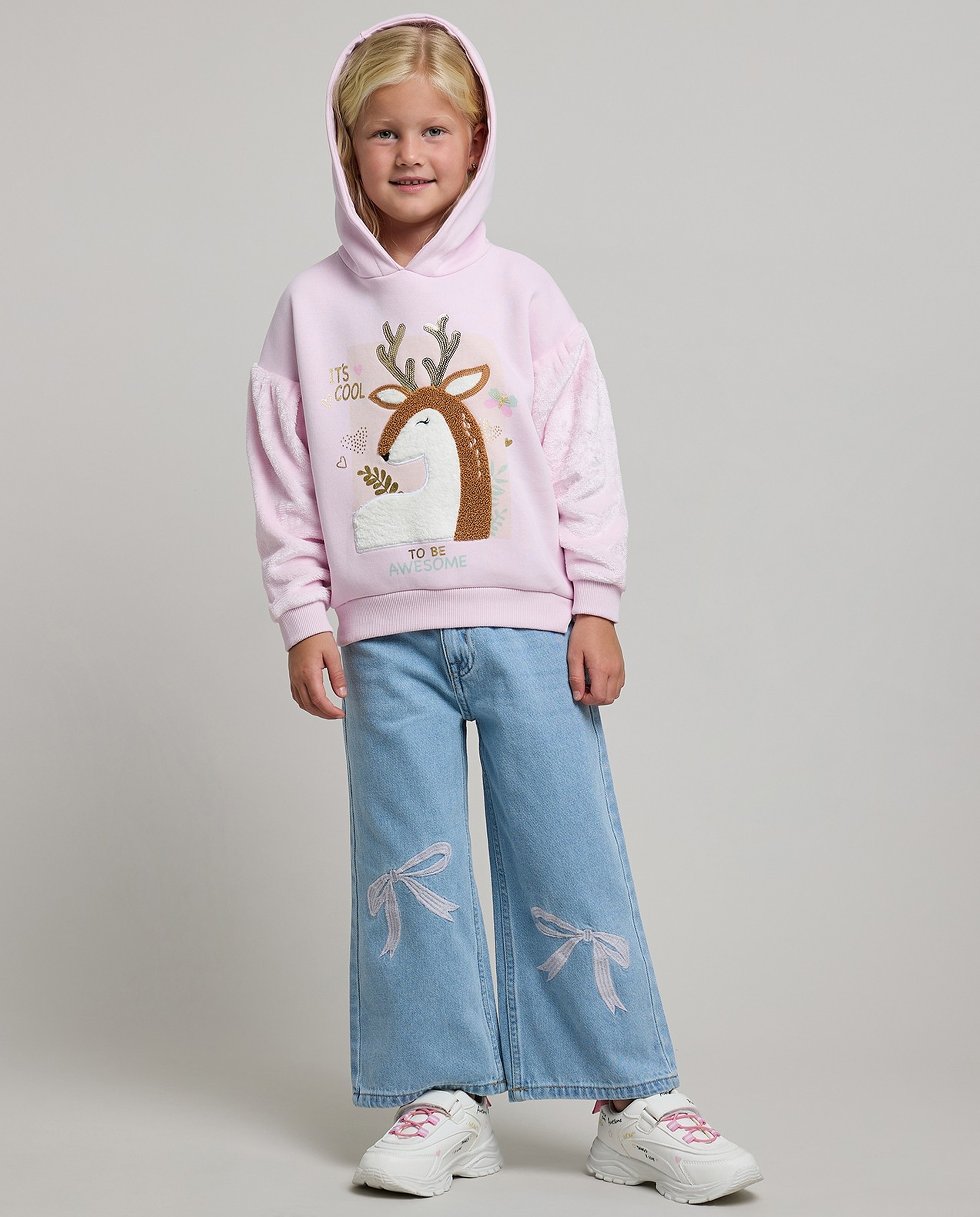 Sequined Hoodie with Long Sleeves