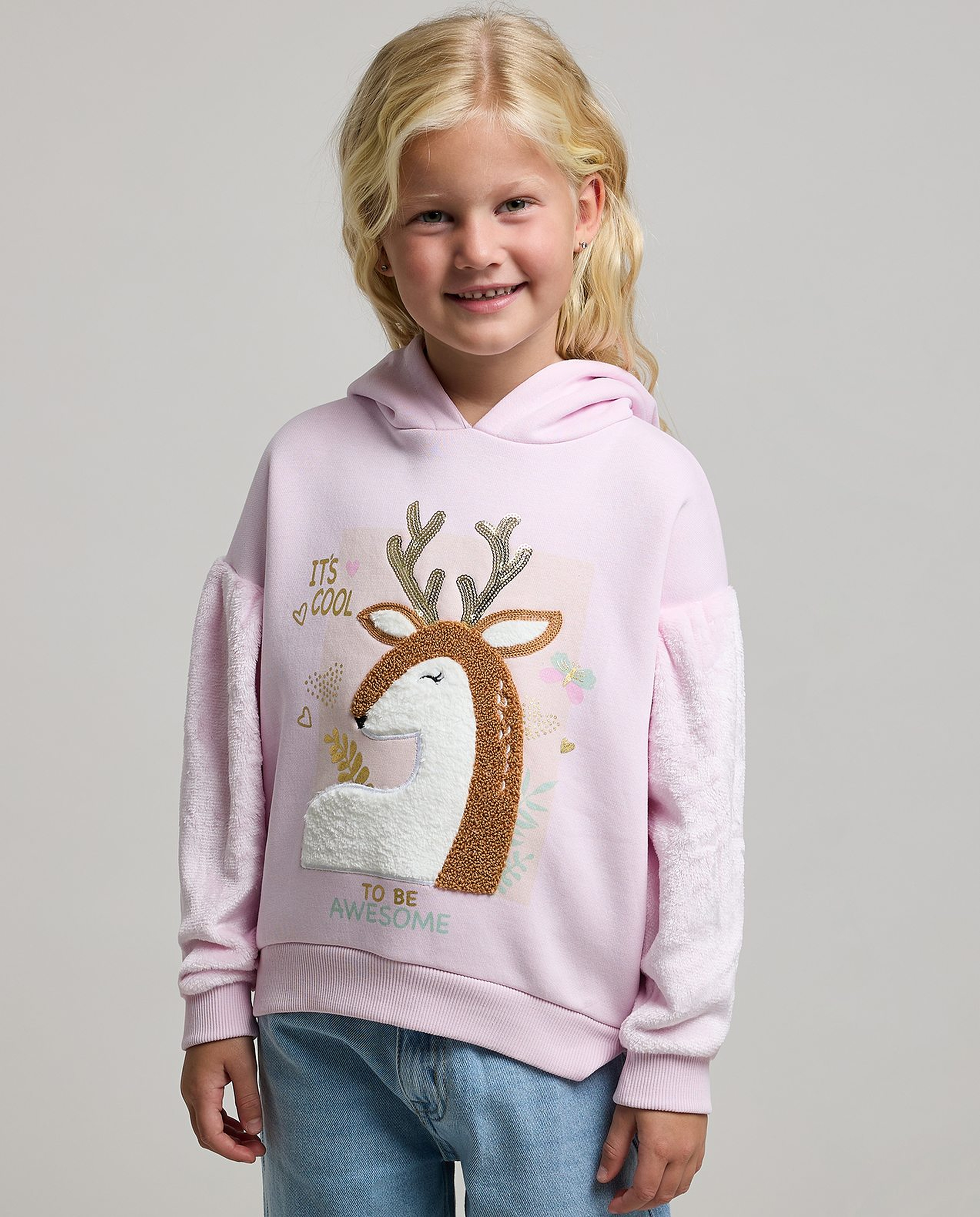 Sequined Hoodie with Long Sleeves