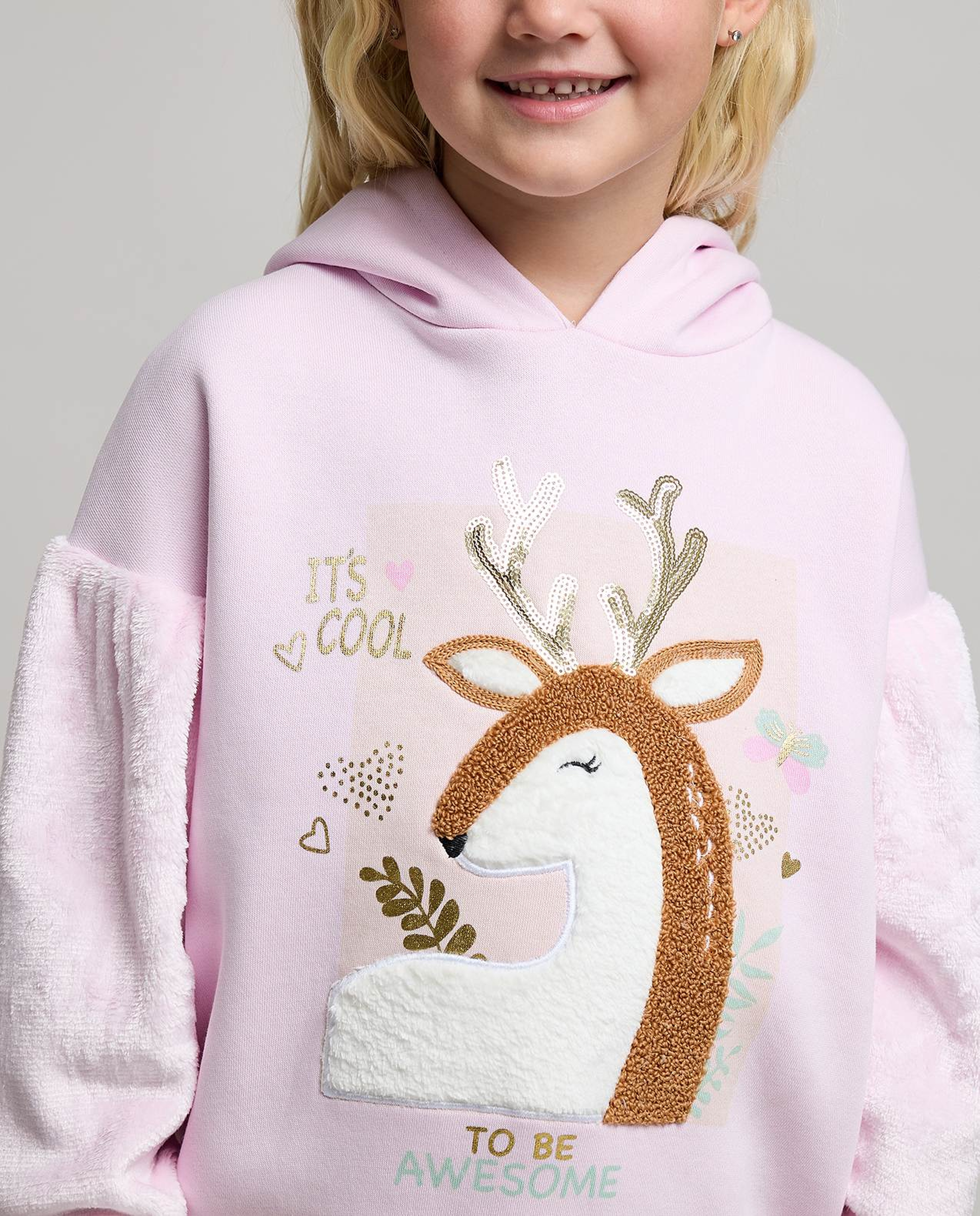 Sequined Hoodie with Long Sleeves