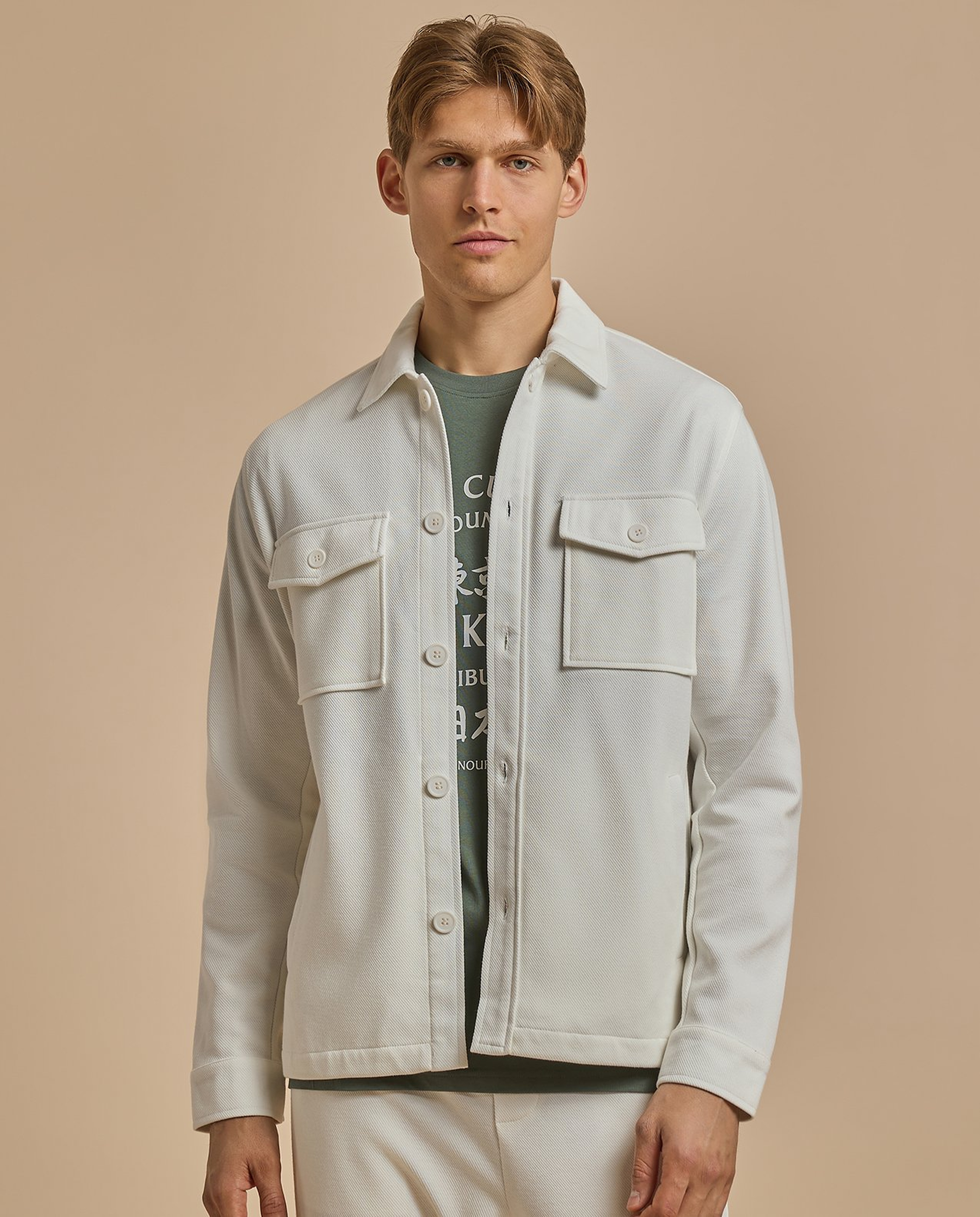 Solid Jacket with Button Closure