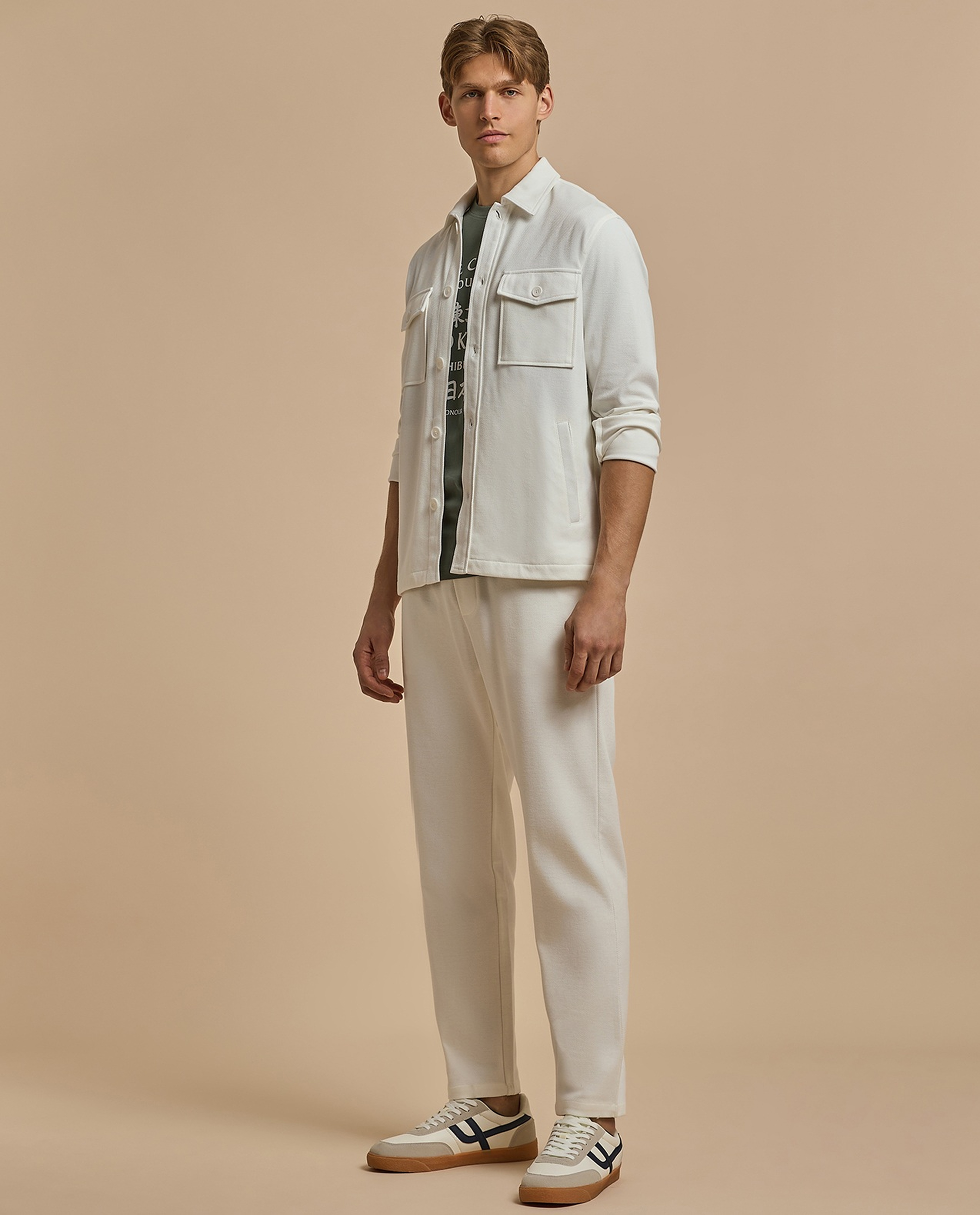 Solid Relaxed Fit Trousers with Button Closure