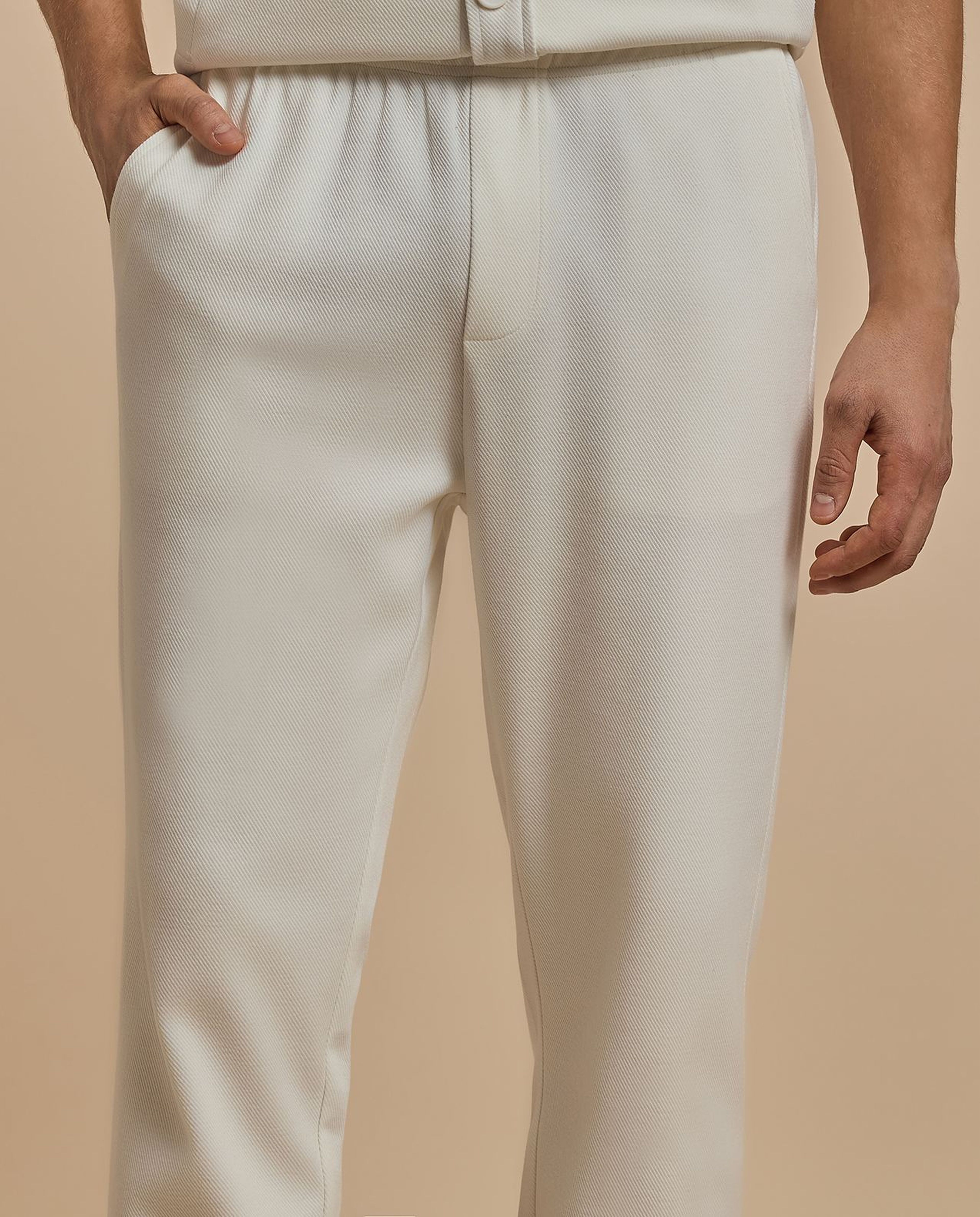 Solid Relaxed Fit Trousers with Button Closure