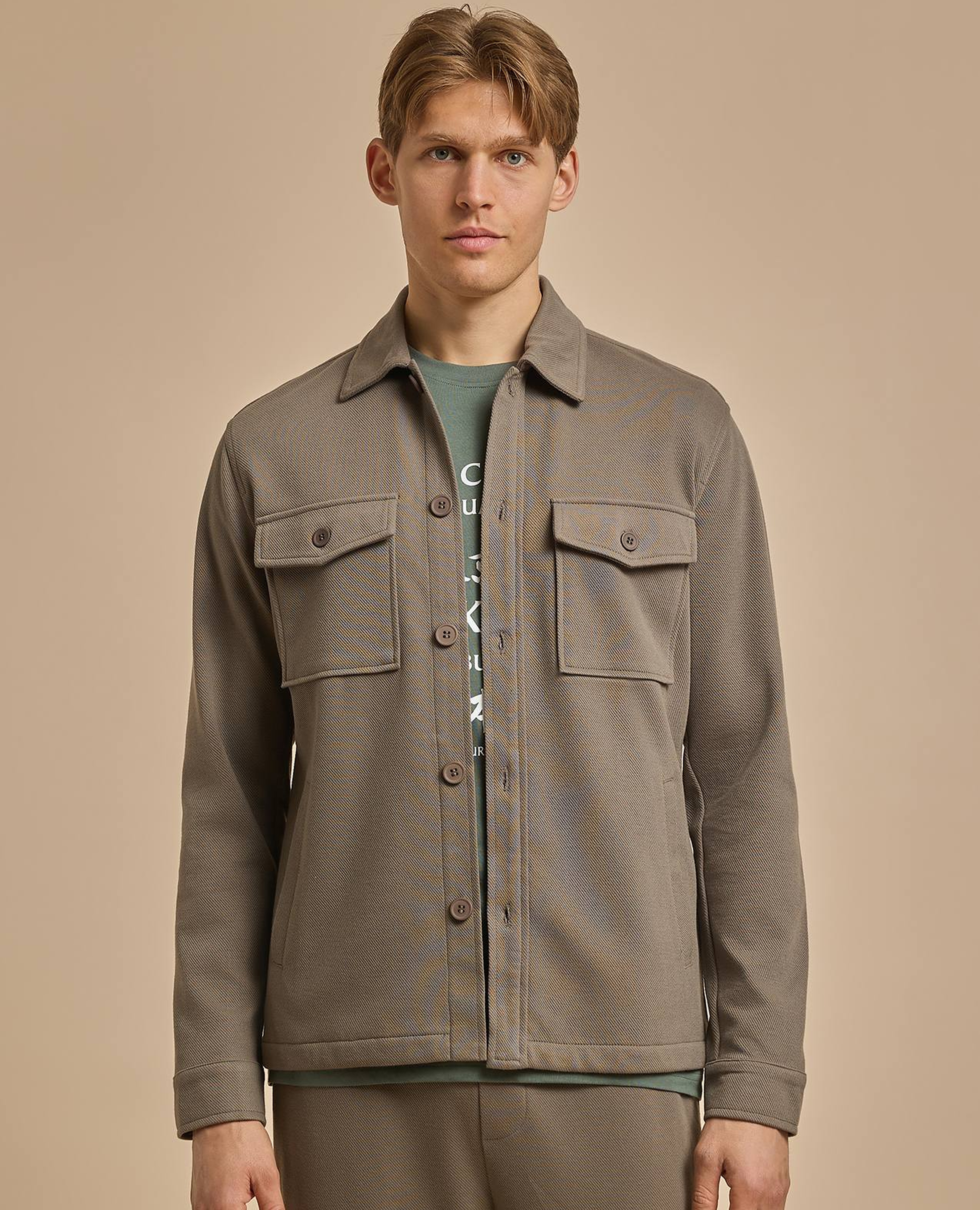 Solid Jacket with Button Closure