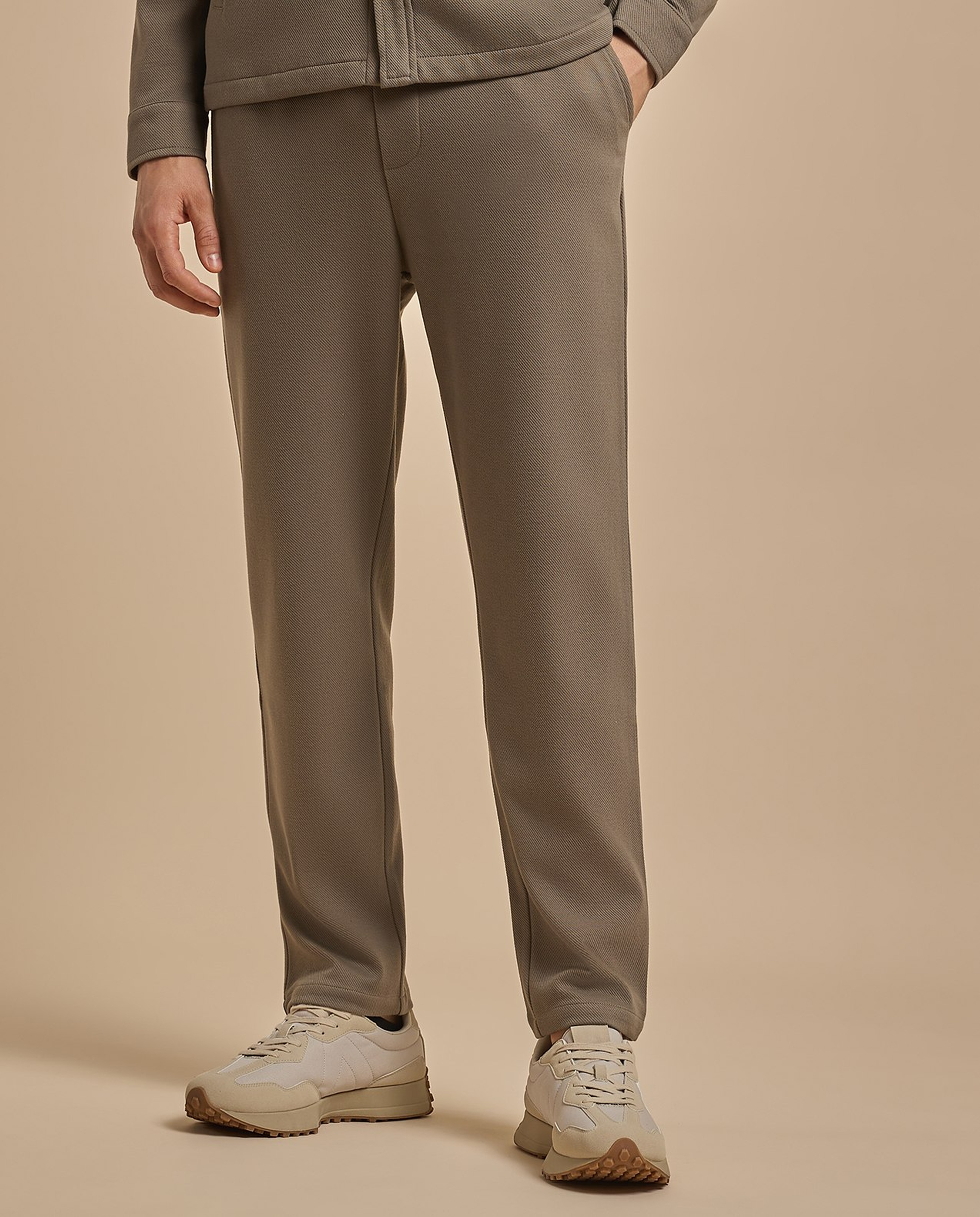 Solid Relaxed Fit Trousers with Button Closure