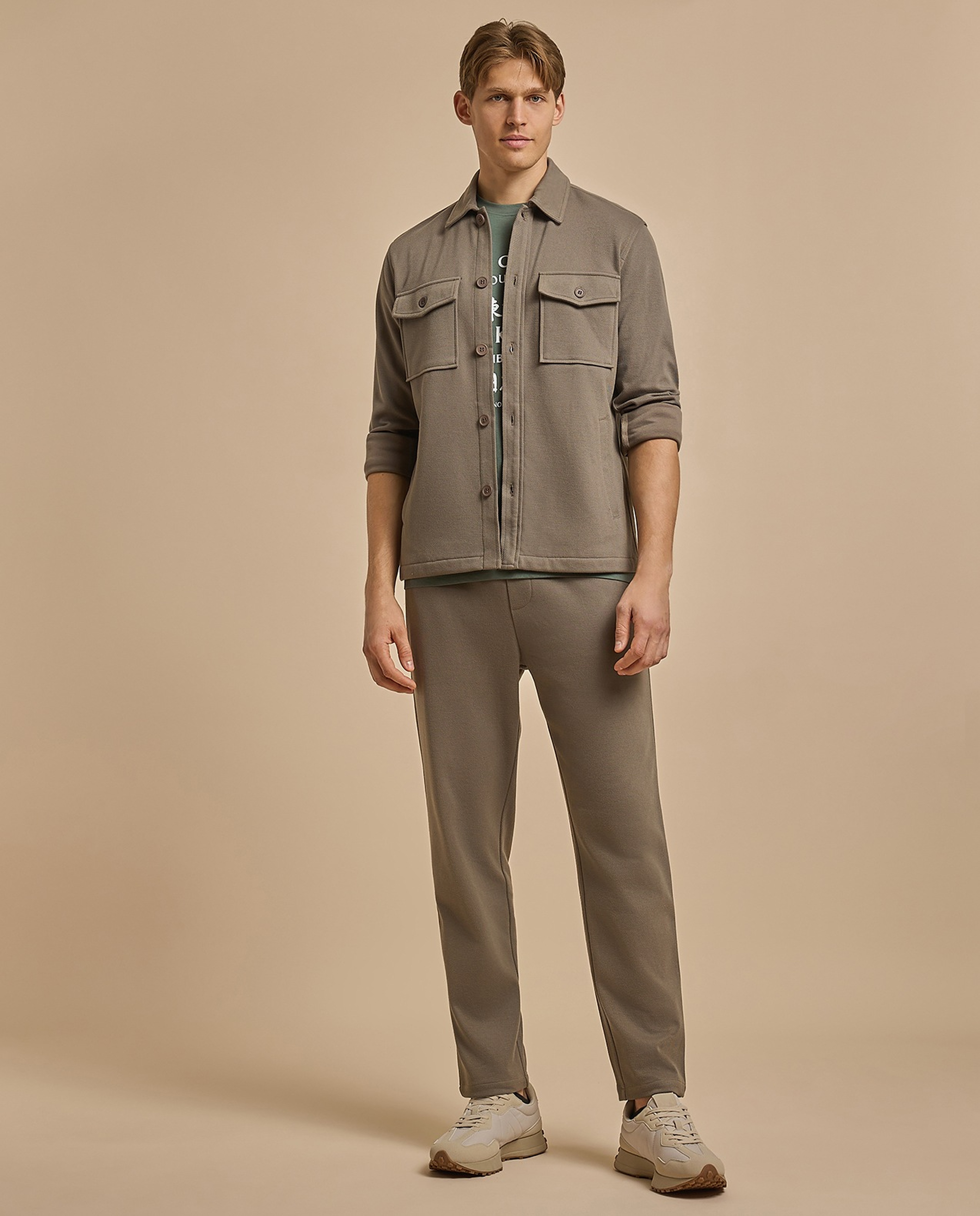Solid Relaxed Fit Trousers with Button Closure
