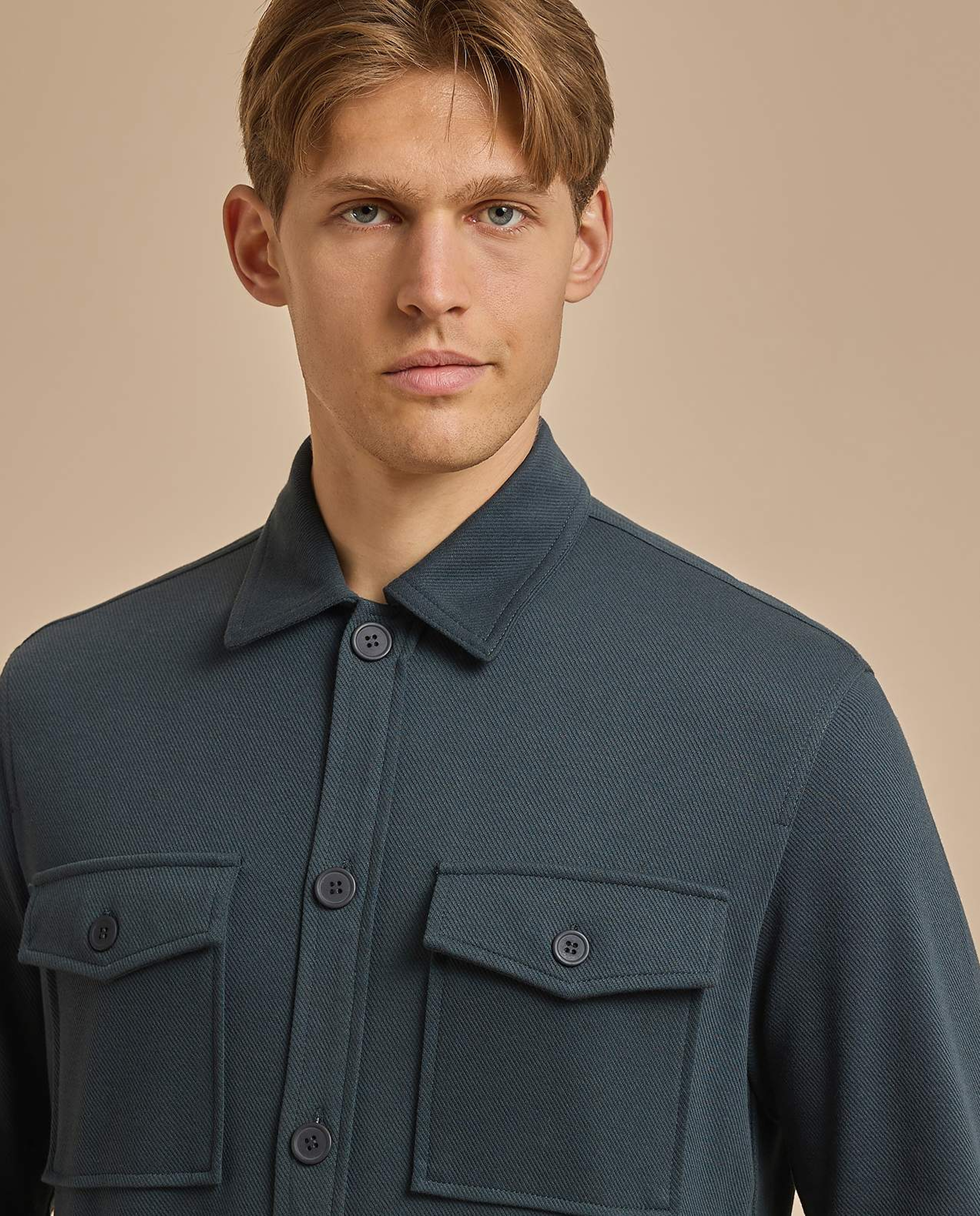 Solid Jacket with Button Closure