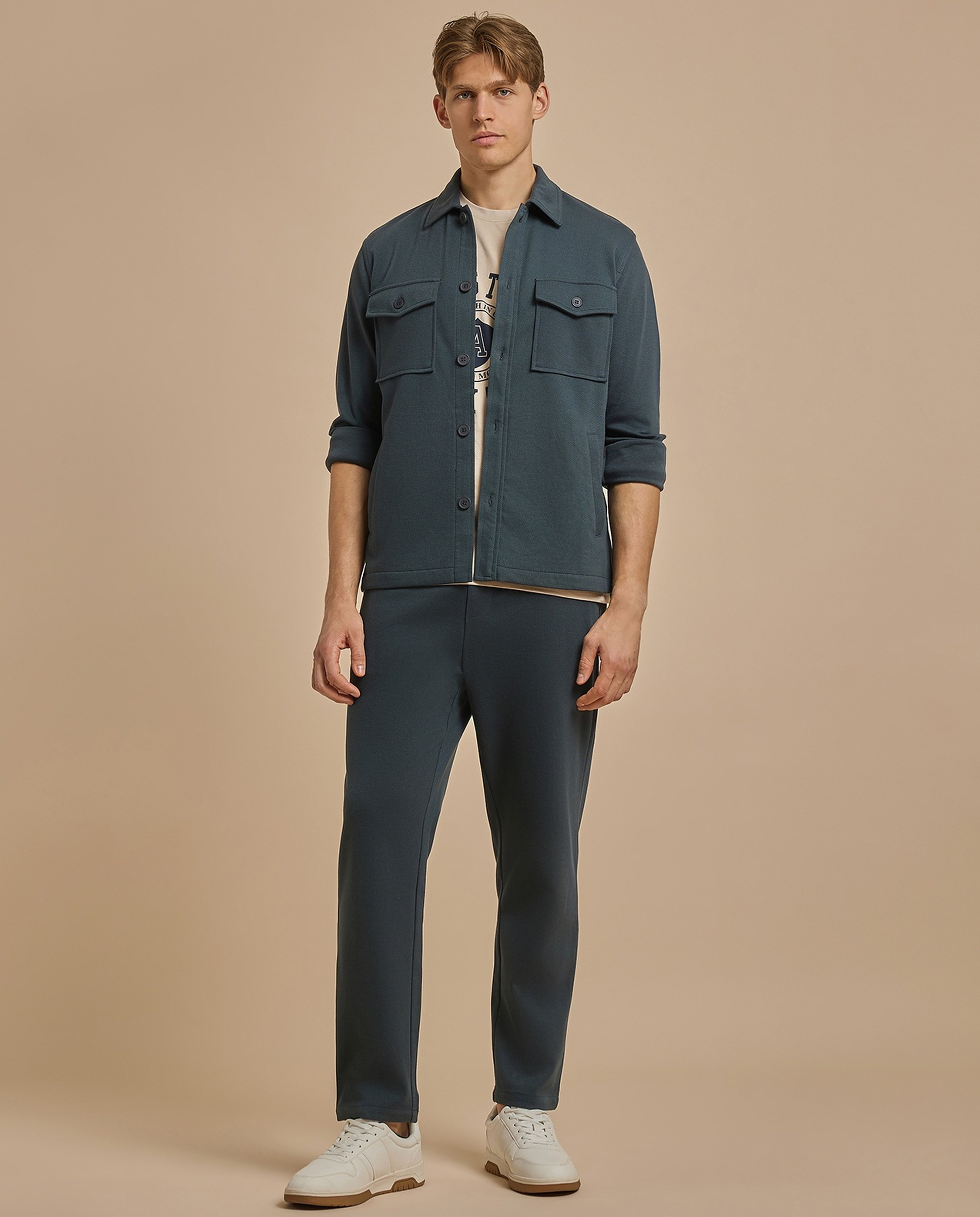 Solid Jacket with Button Closure