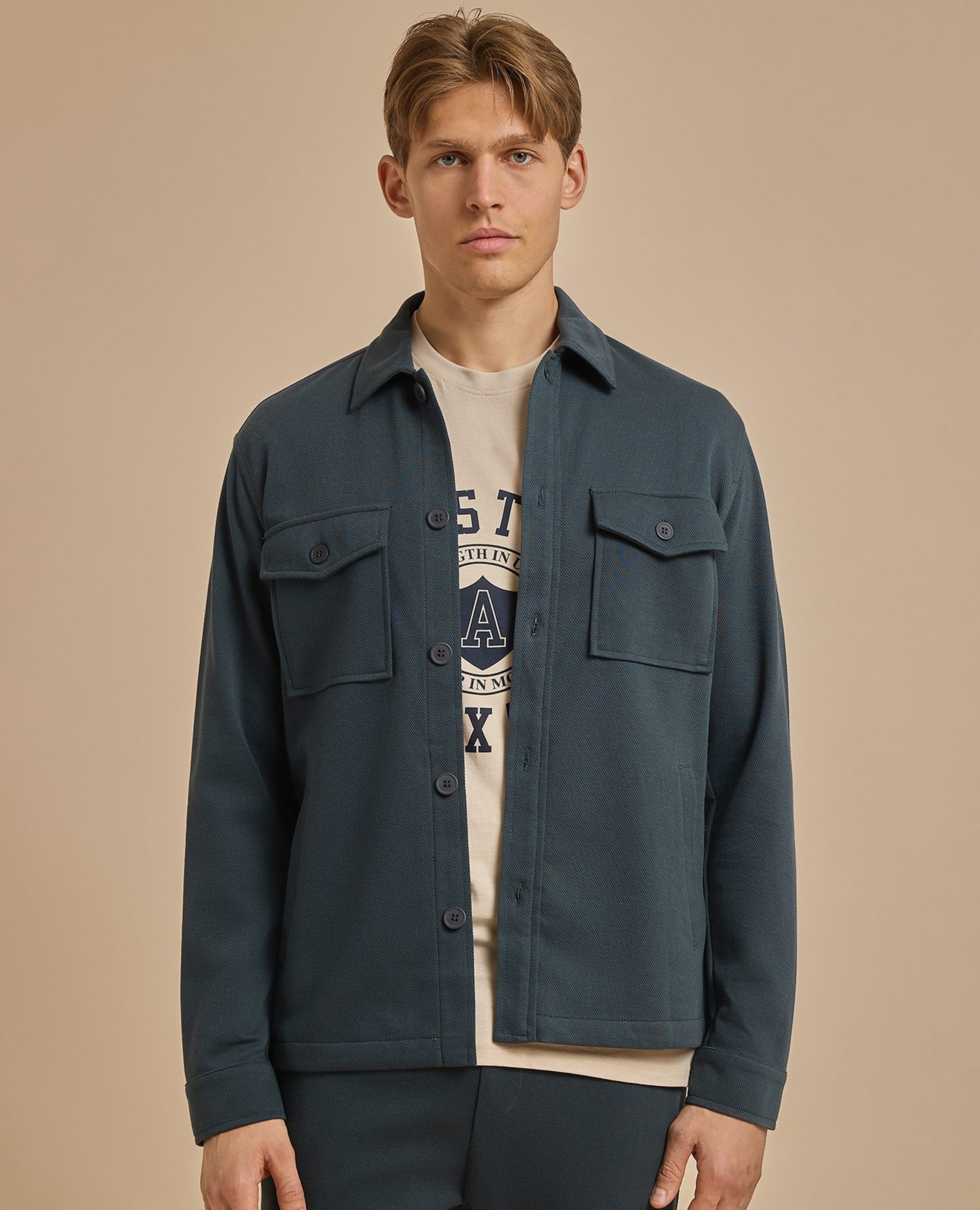 Solid Jacket with Button Closure