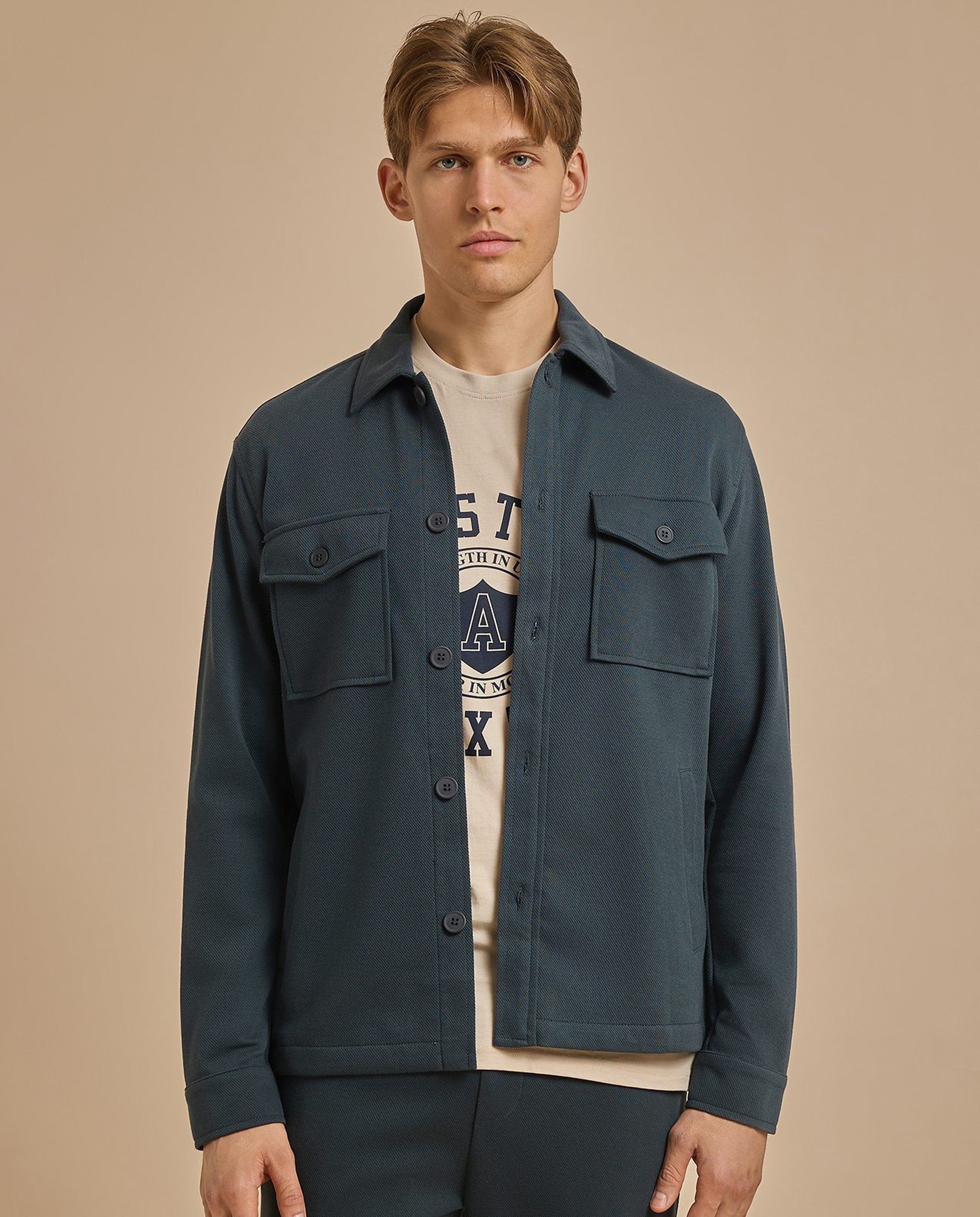 Solid Jacket with Button Closure