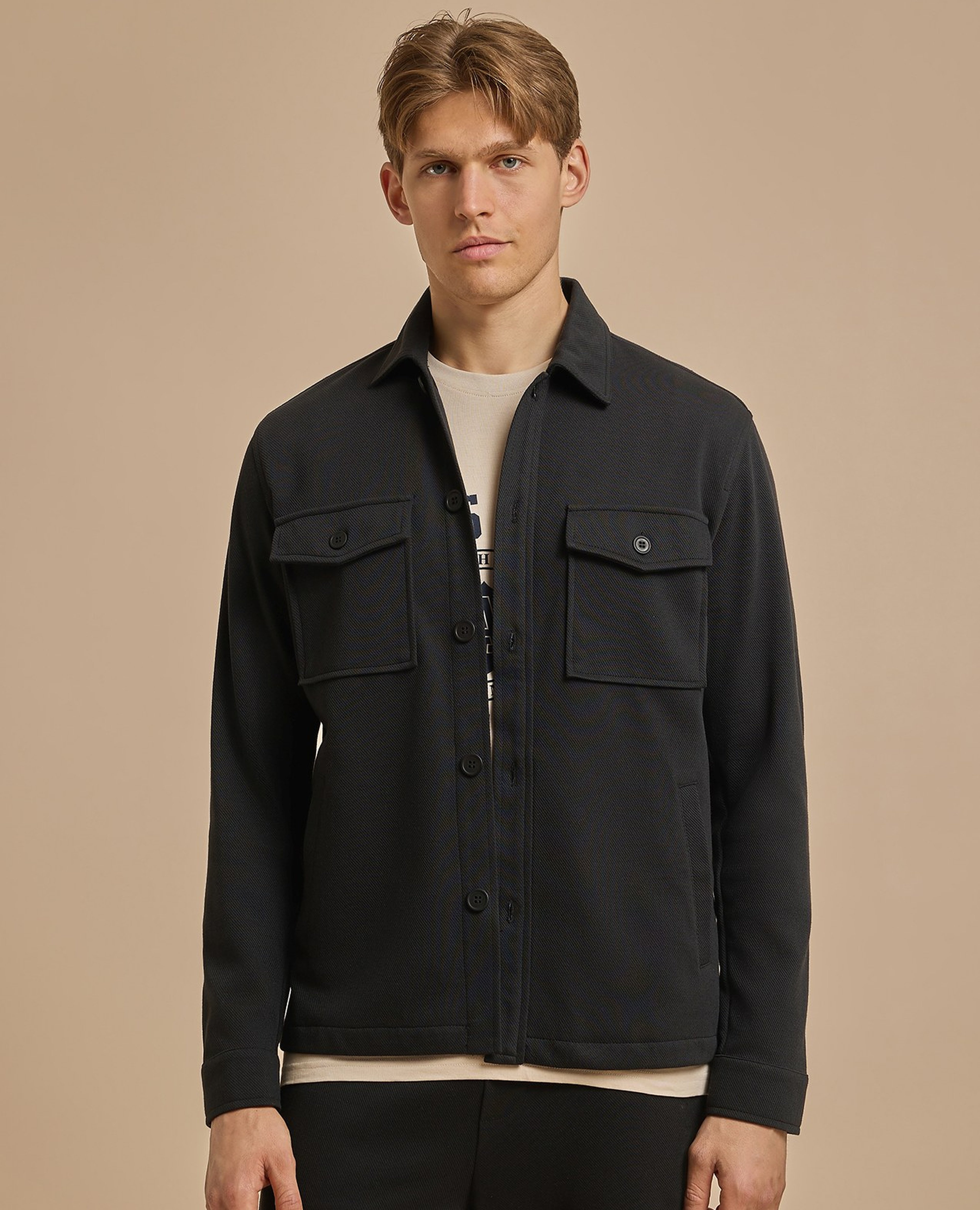 Solid Jacket with Button Closure