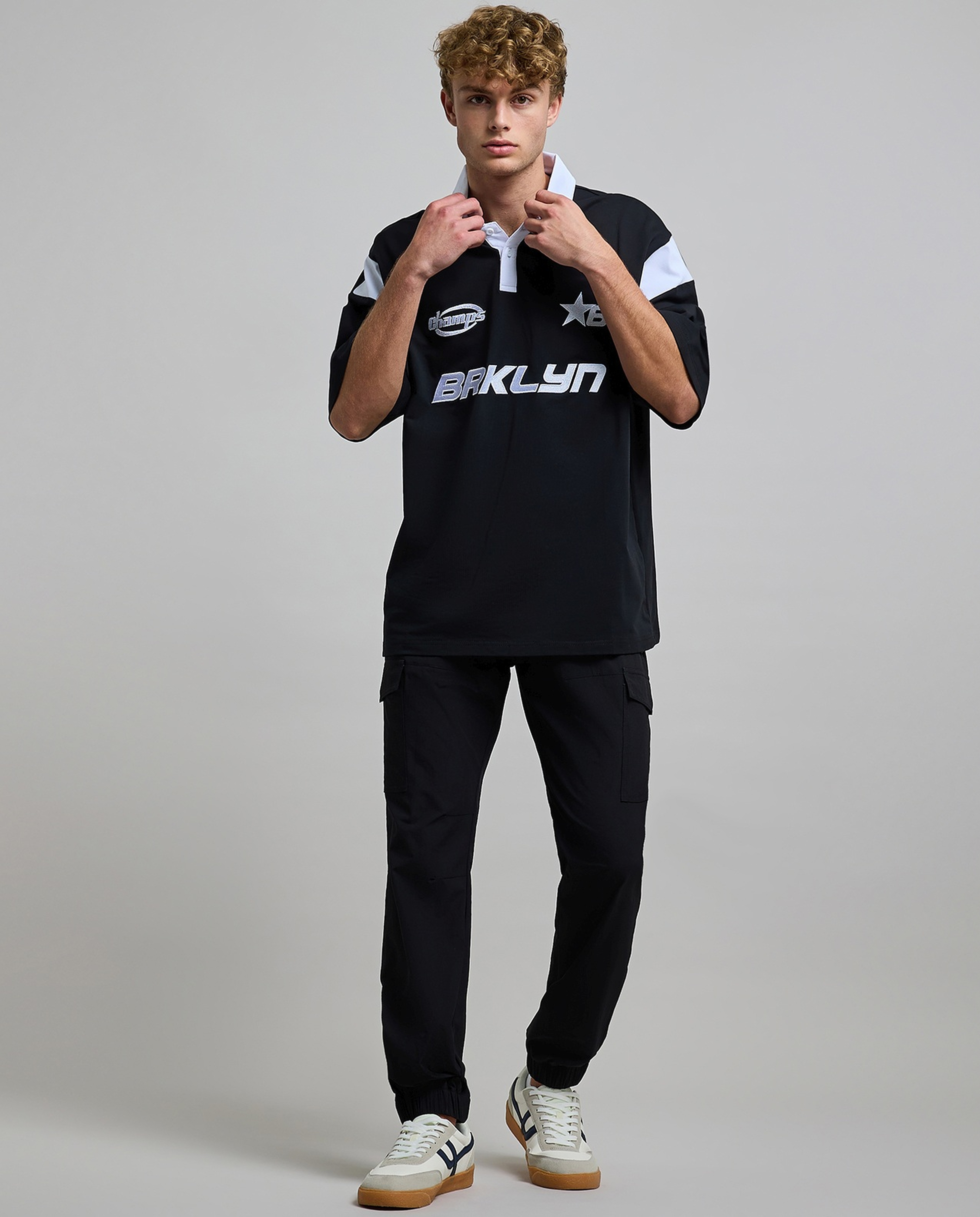 Embroidered Polo T-Shirt with Short Sleeves