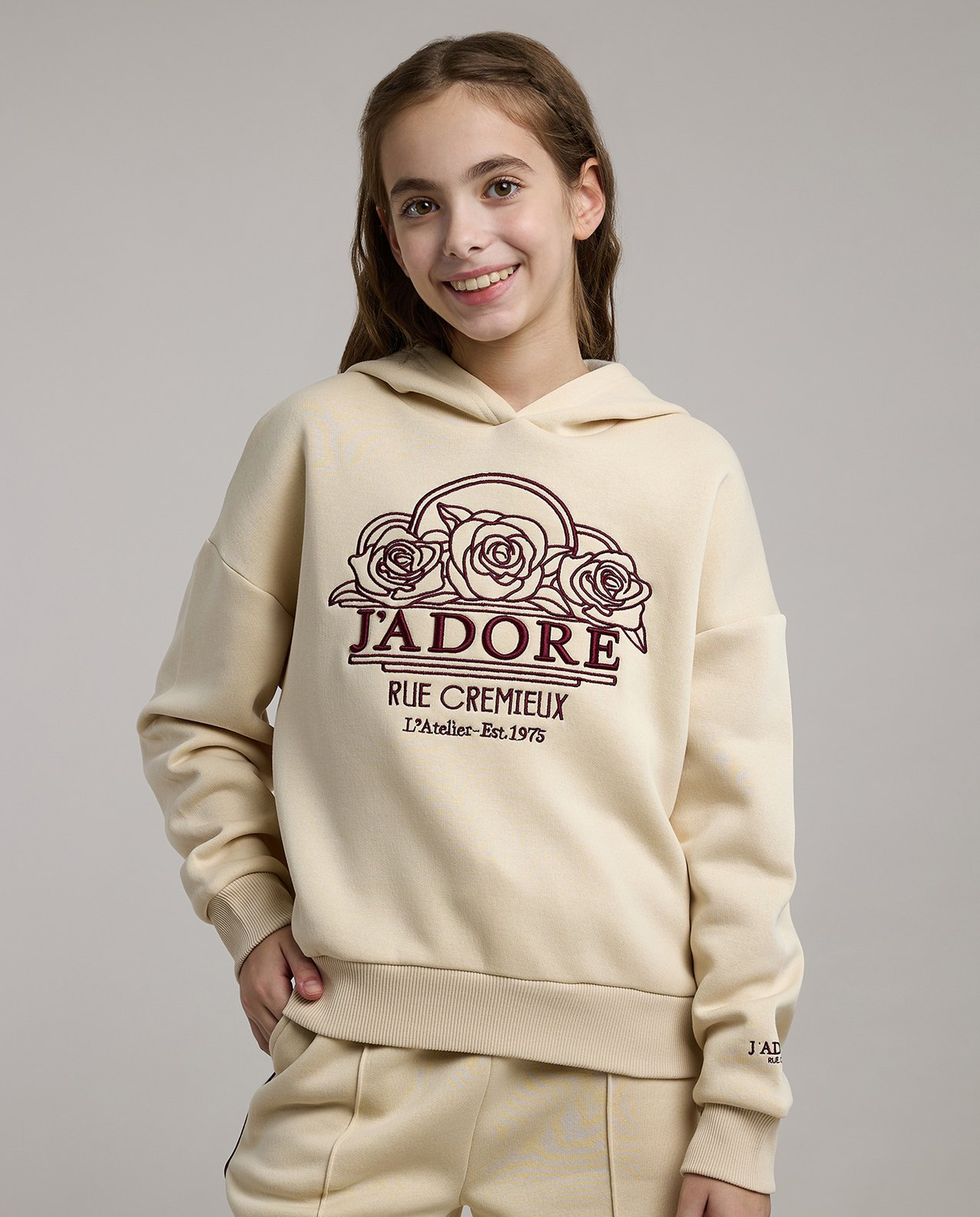 Embroidered Hooded Clothing Set