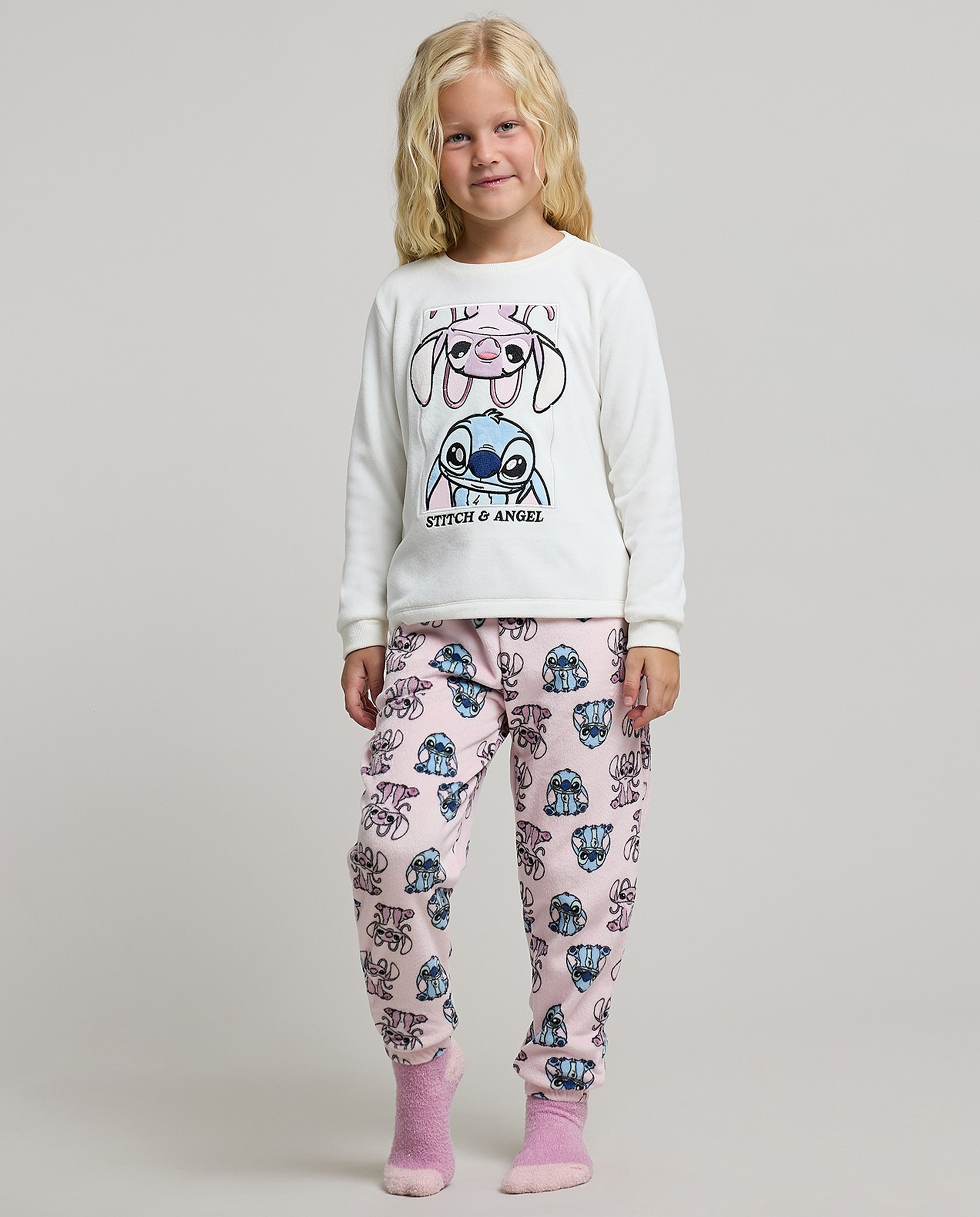 Stitch & Angel Embroidered Pyjama Set