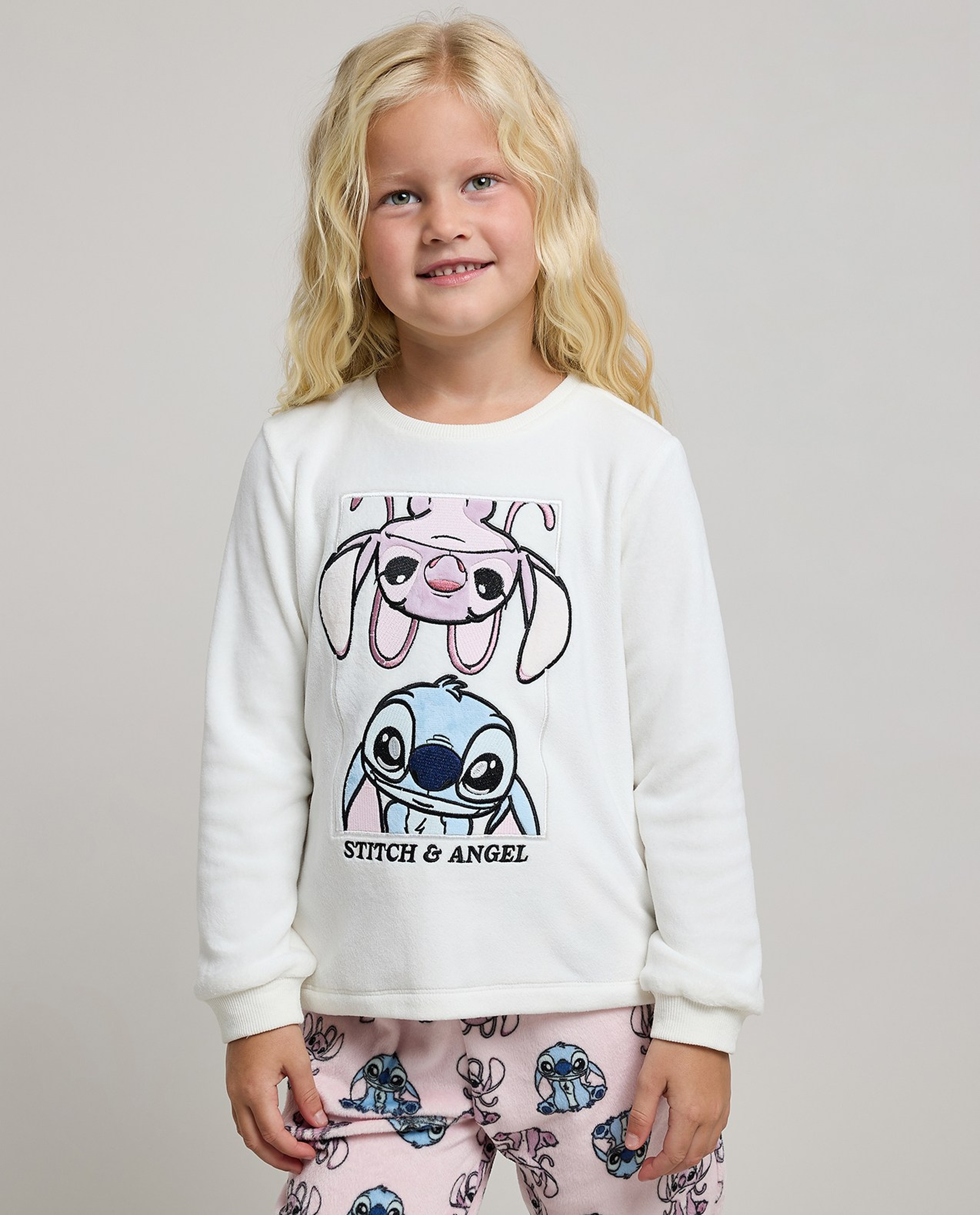 Stitch & Angel Embroidered Pyjama Set