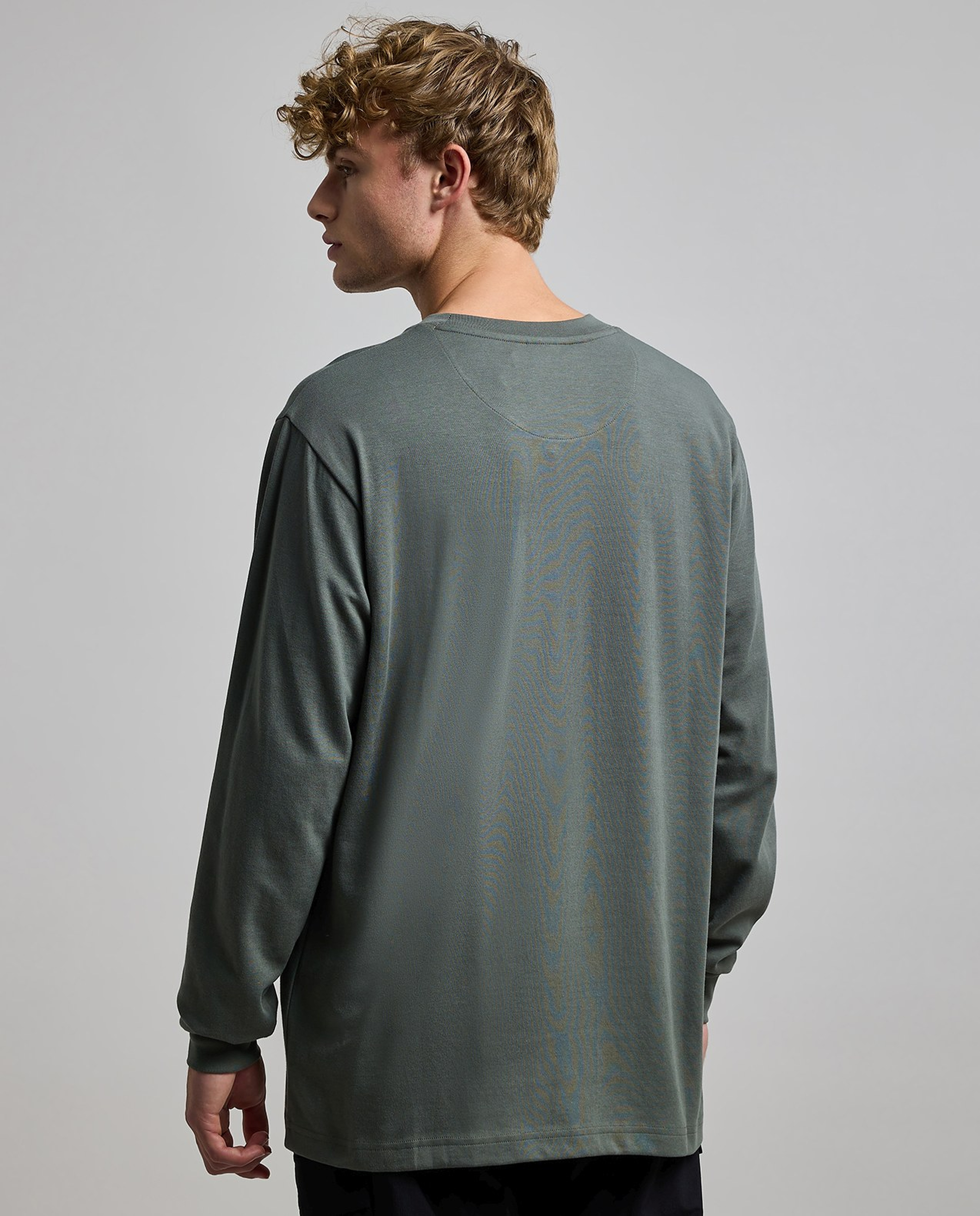 Solid T-Shirt with Crew Neck and Long Sleeves