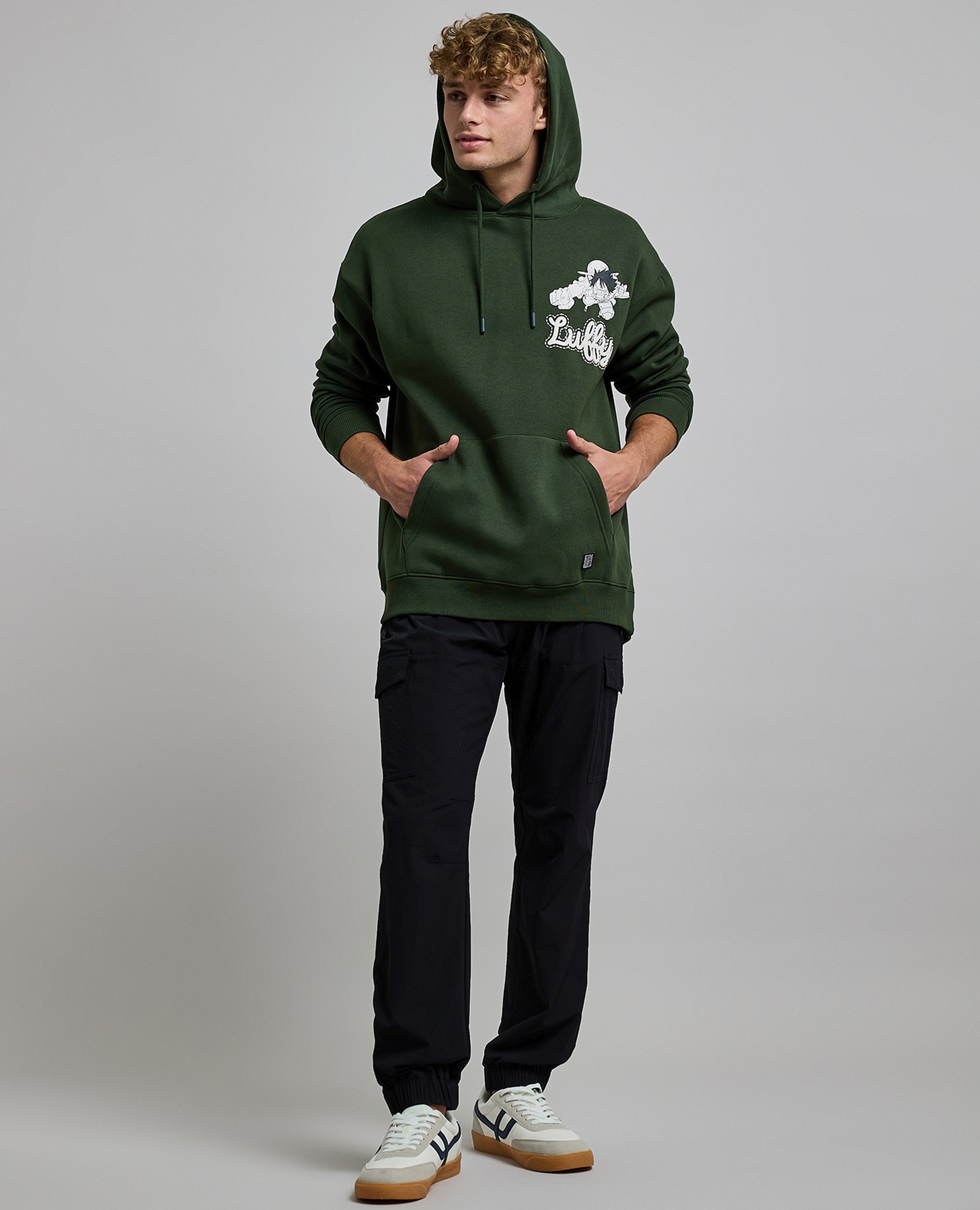 Printed Hoodie with Long Sleeves