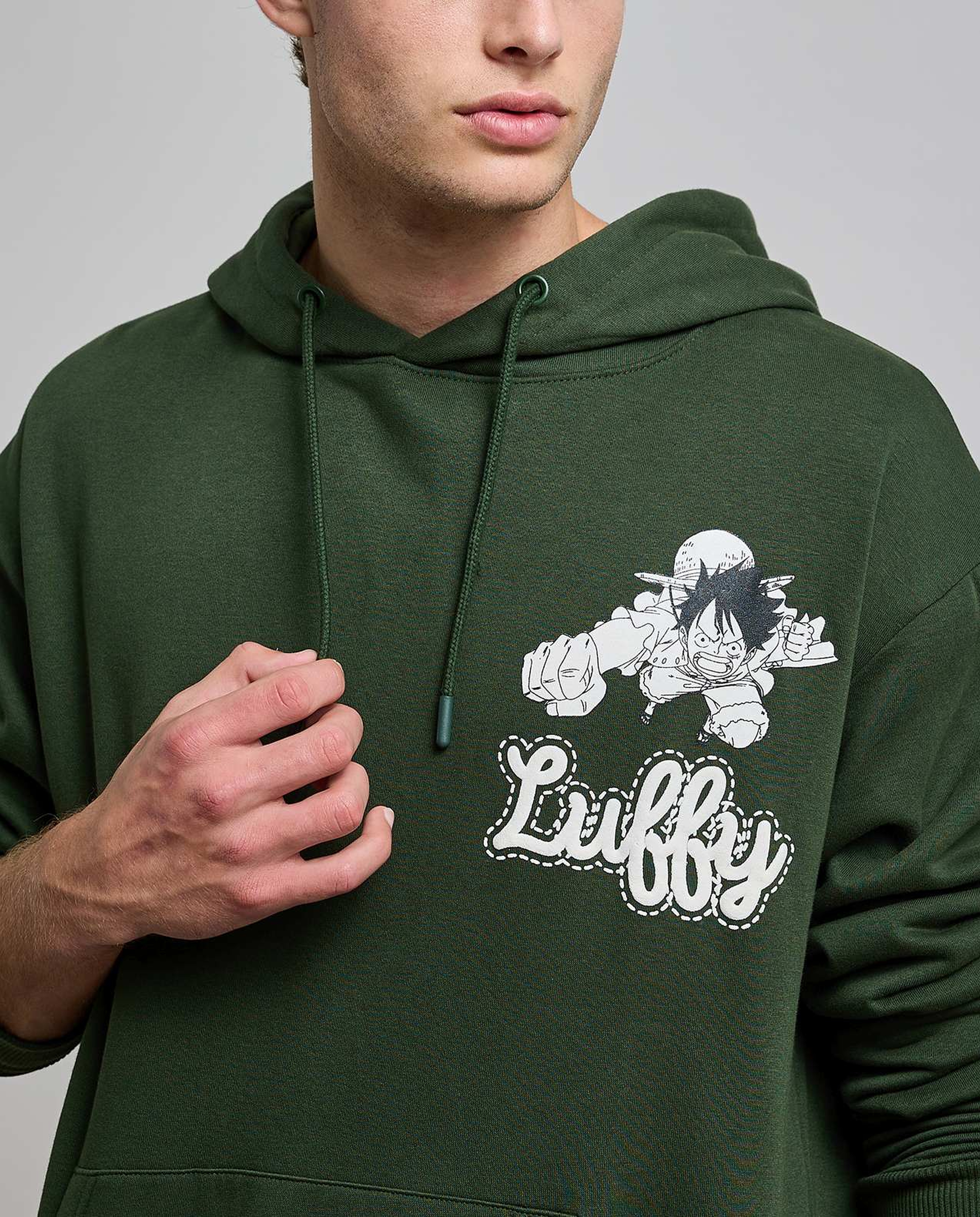 Printed Hoodie with Long Sleeves