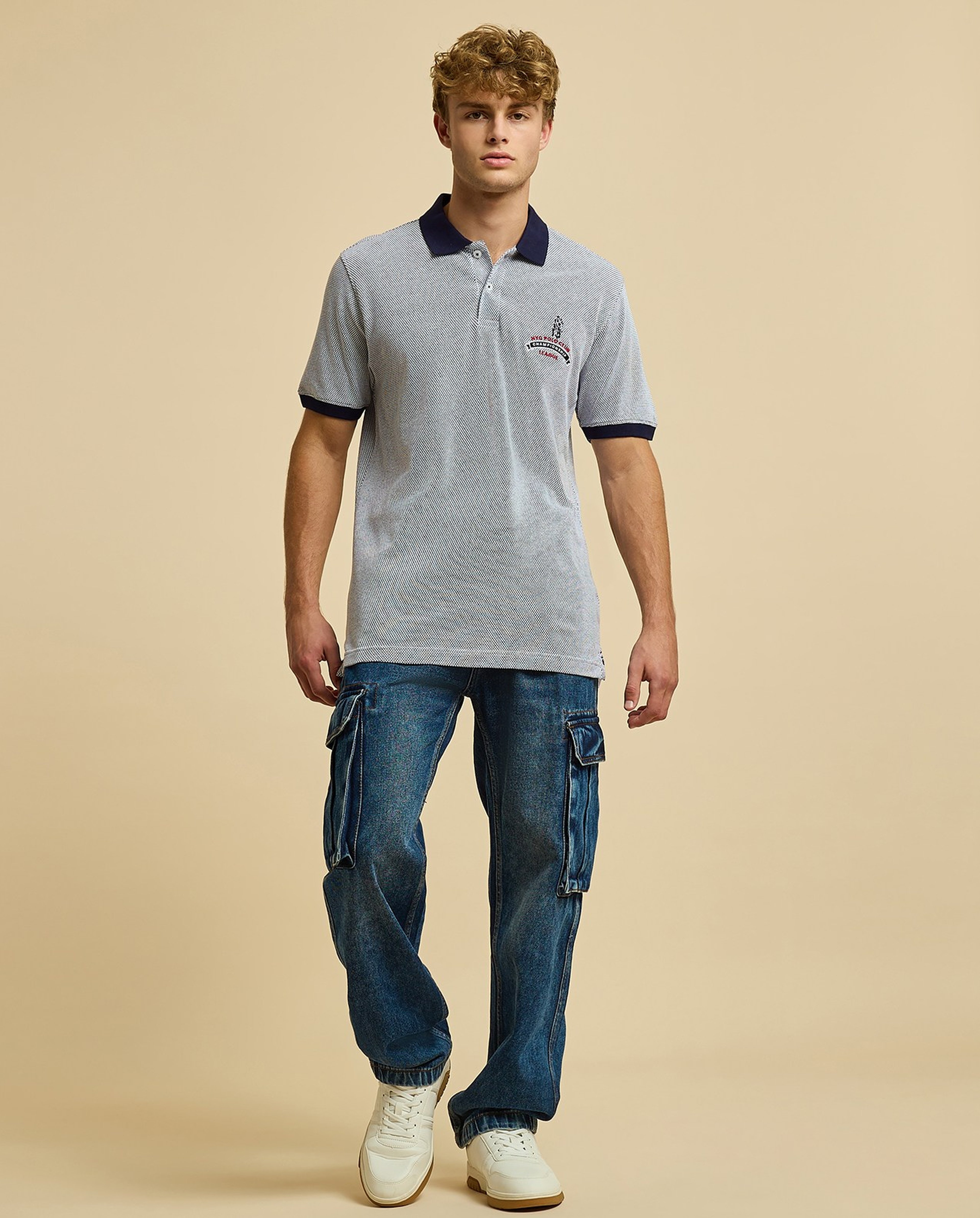 Embroidered Polo T-Shirt with Short Sleeves