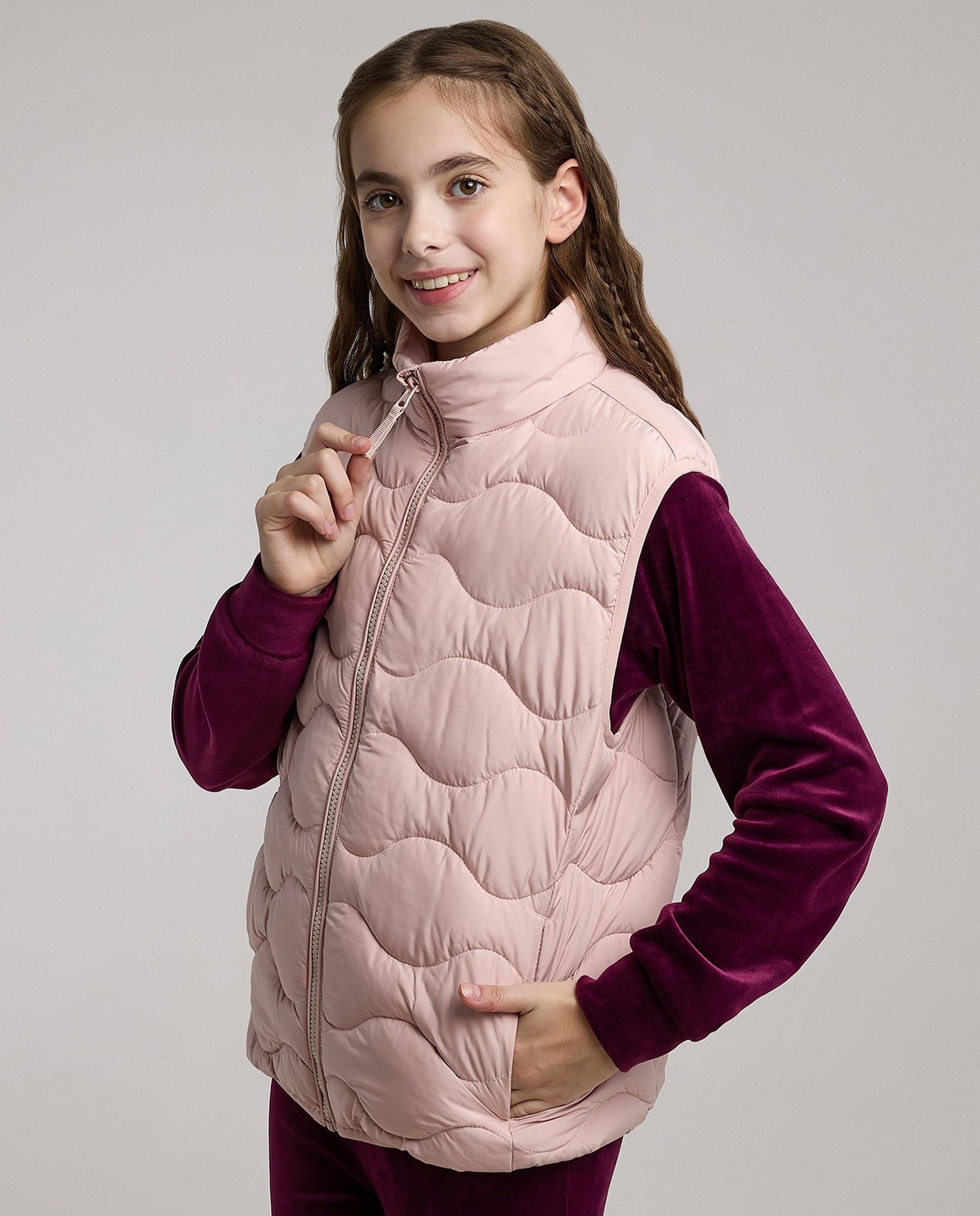 Quilted Gilet with Zipper Closure