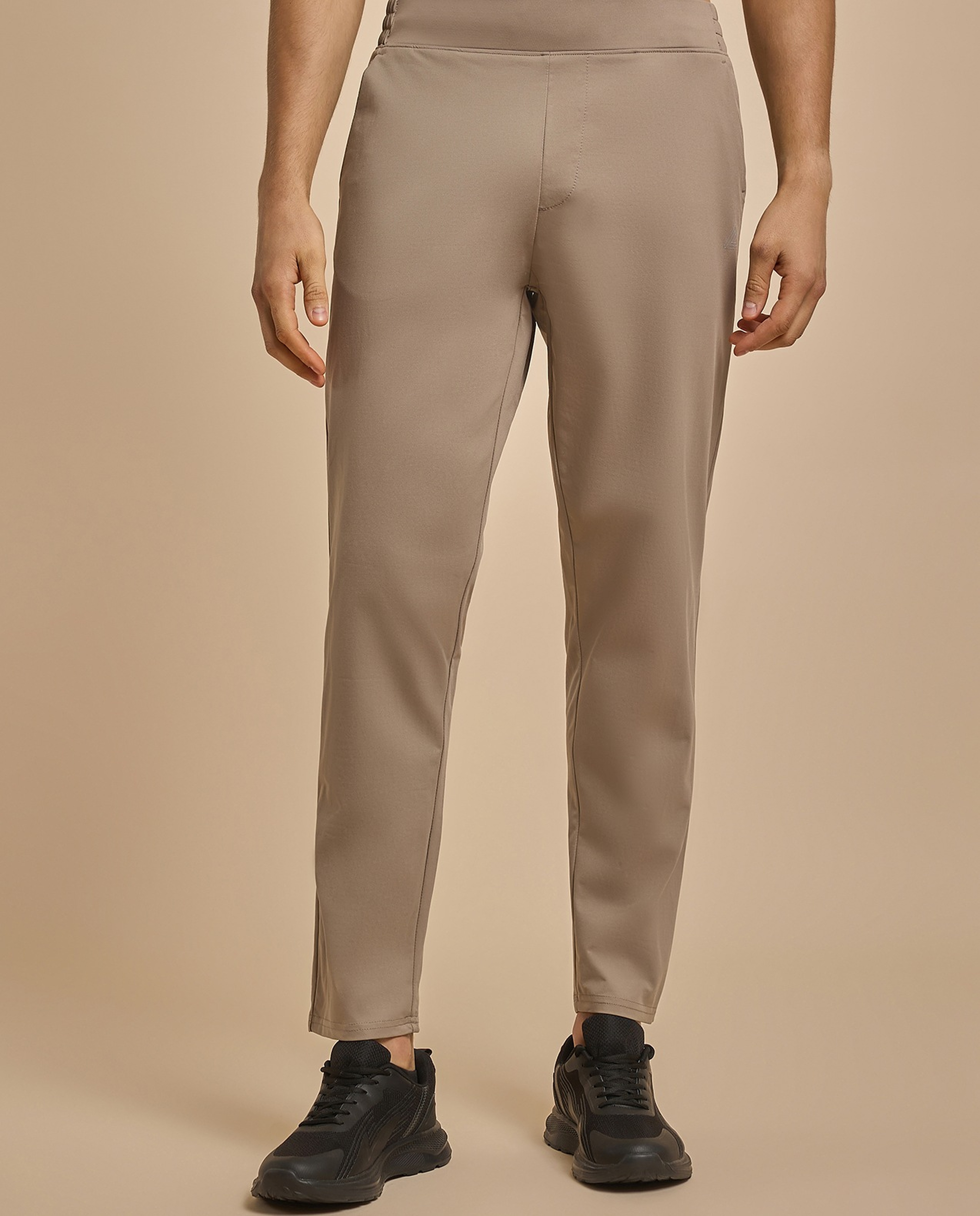 Solid Trackpants with Elastic Waist