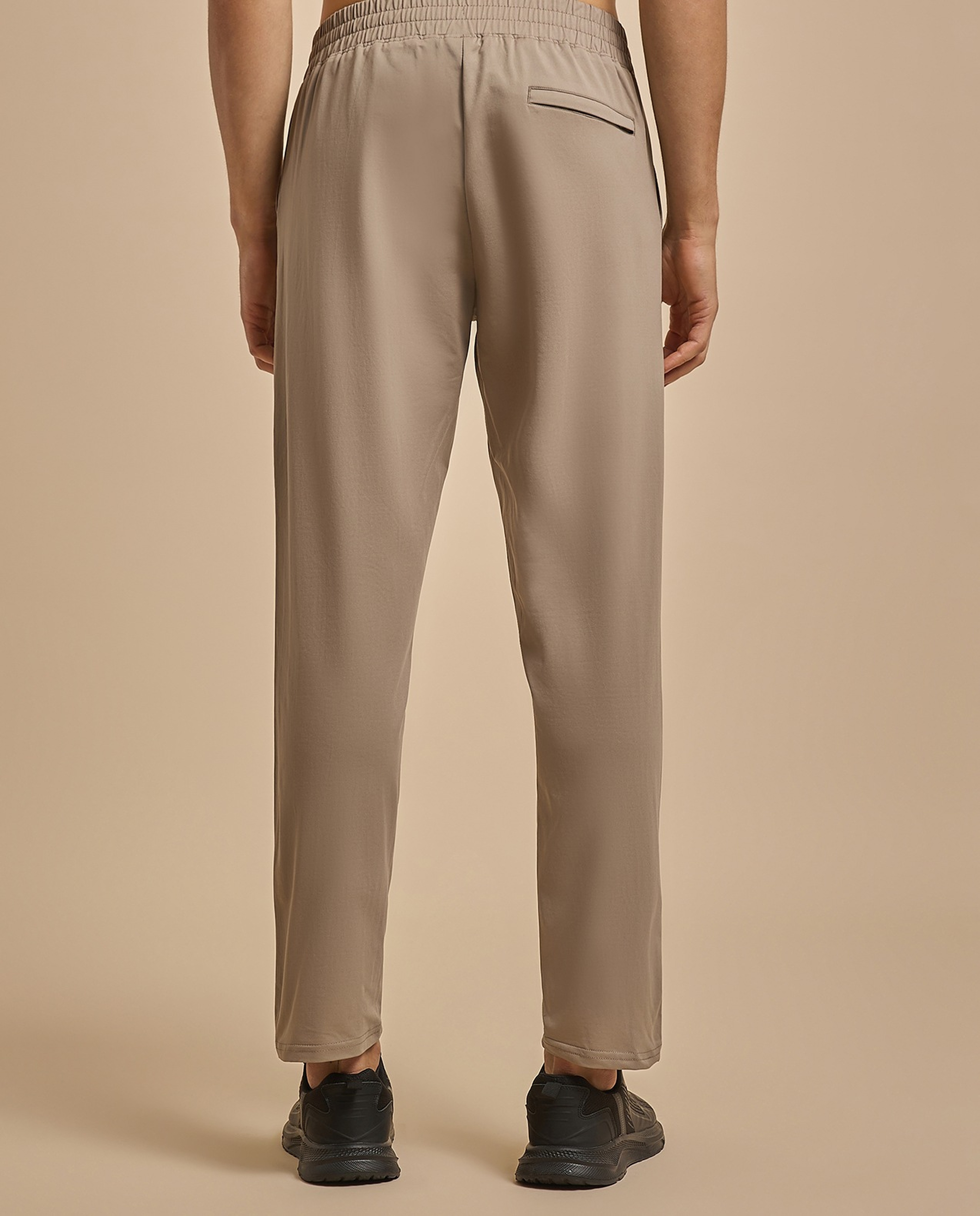 Solid Trackpants with Elastic Waist
