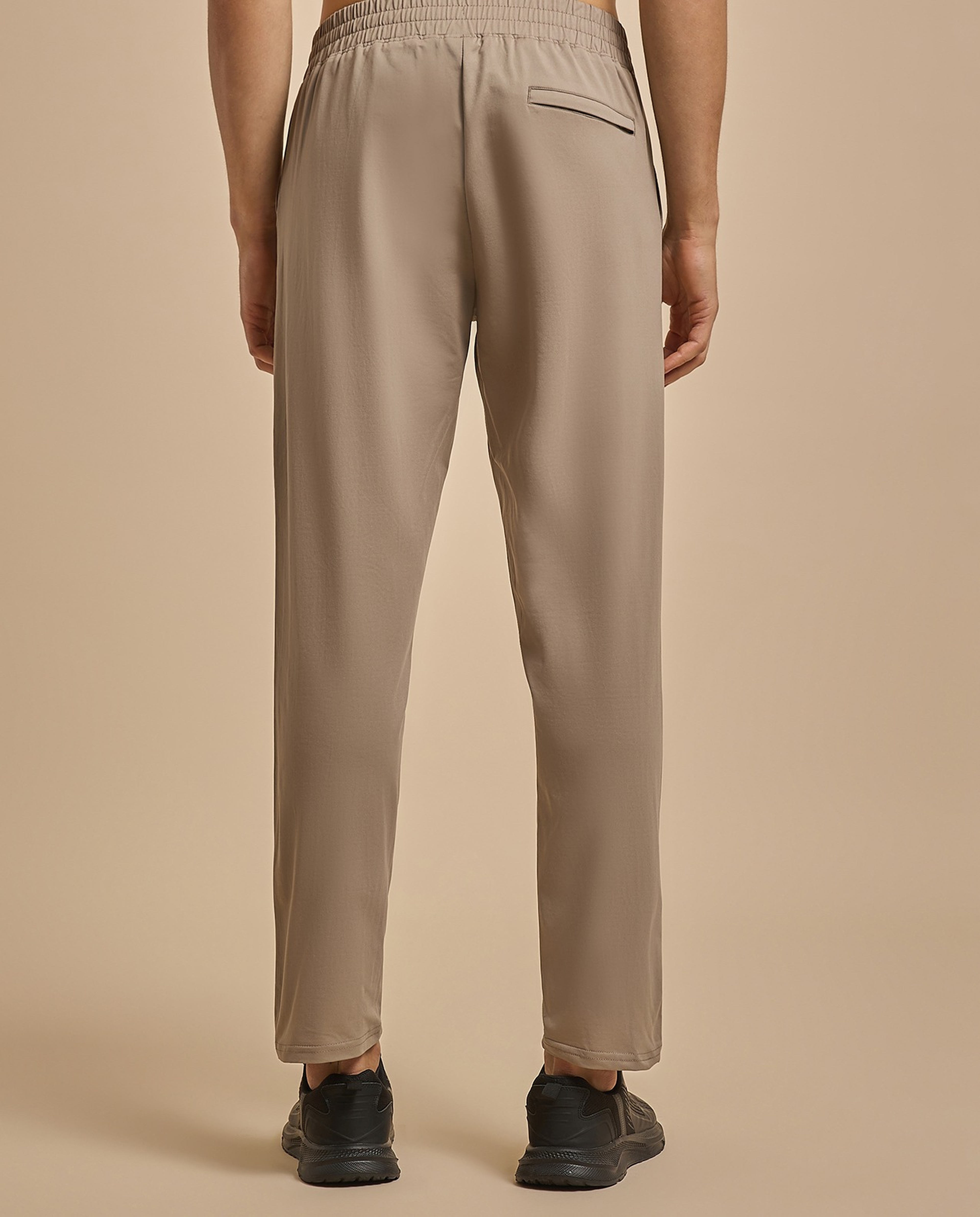 Solid Trackpants with Elastic Waist